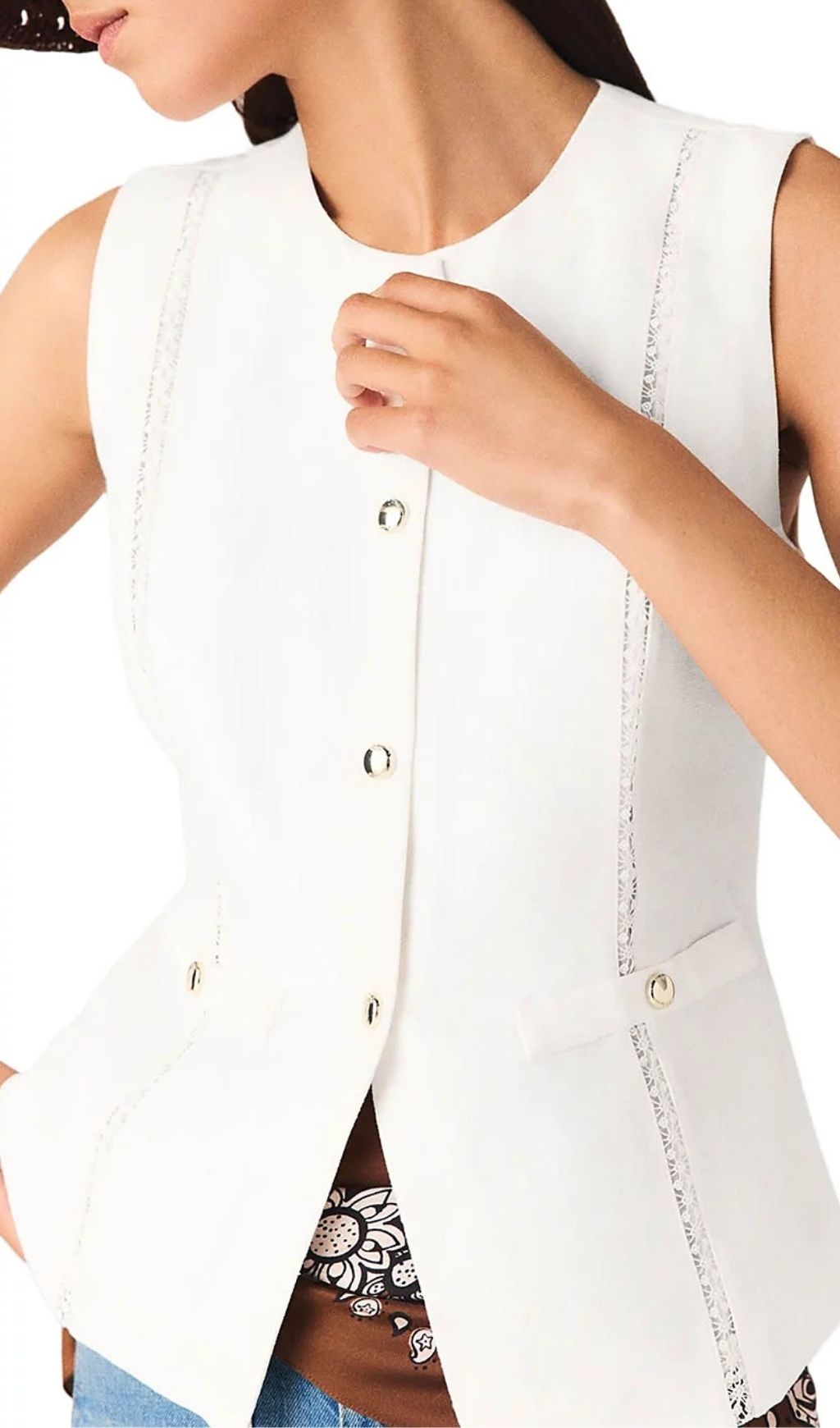 Fashionslee Women Leena Linen Blend Waistcoat