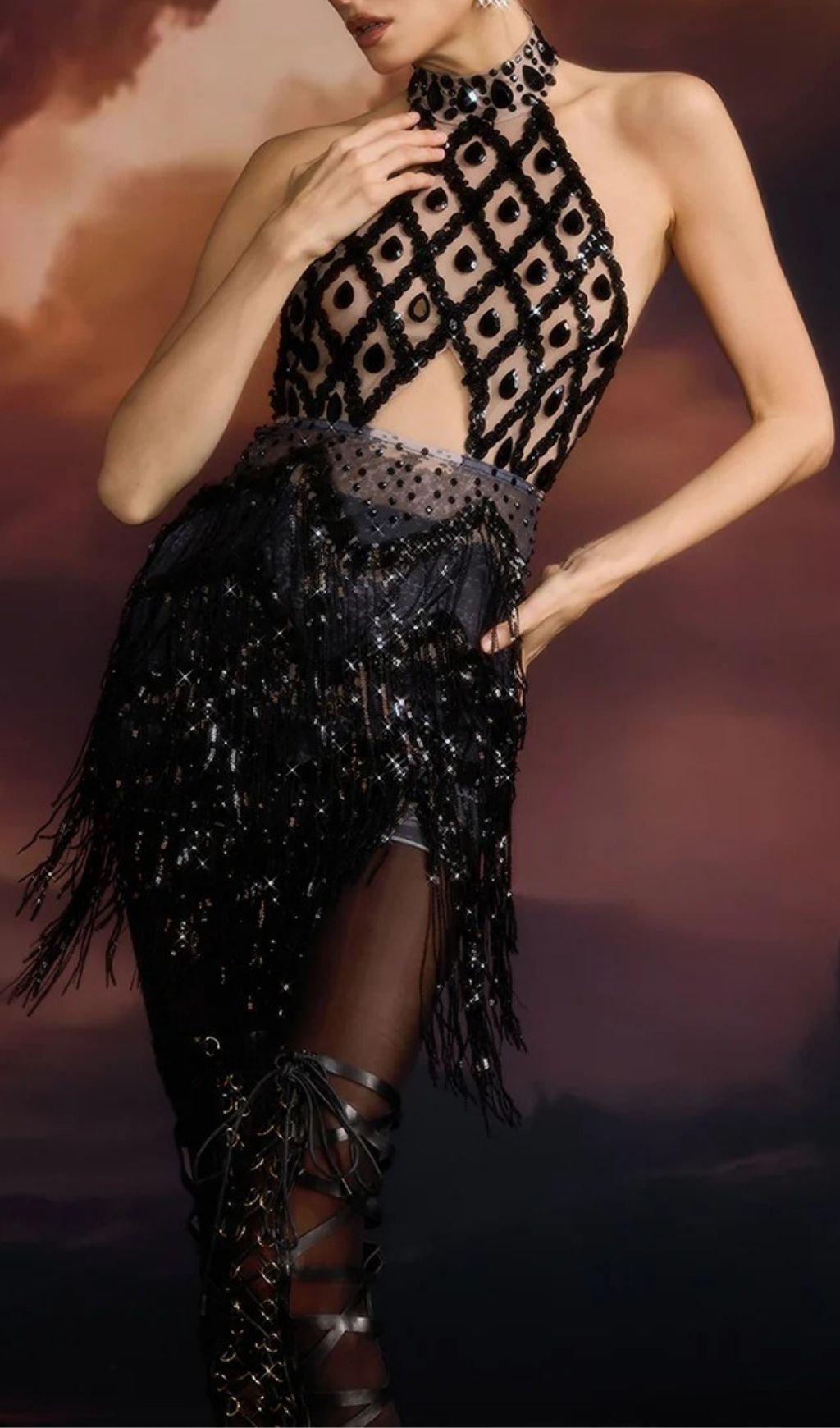 7fdfbd6dbb01f779a688993f19f98767.jpg Fashionslee Women Elmarie Backless Fringe Sequin Mini Dress