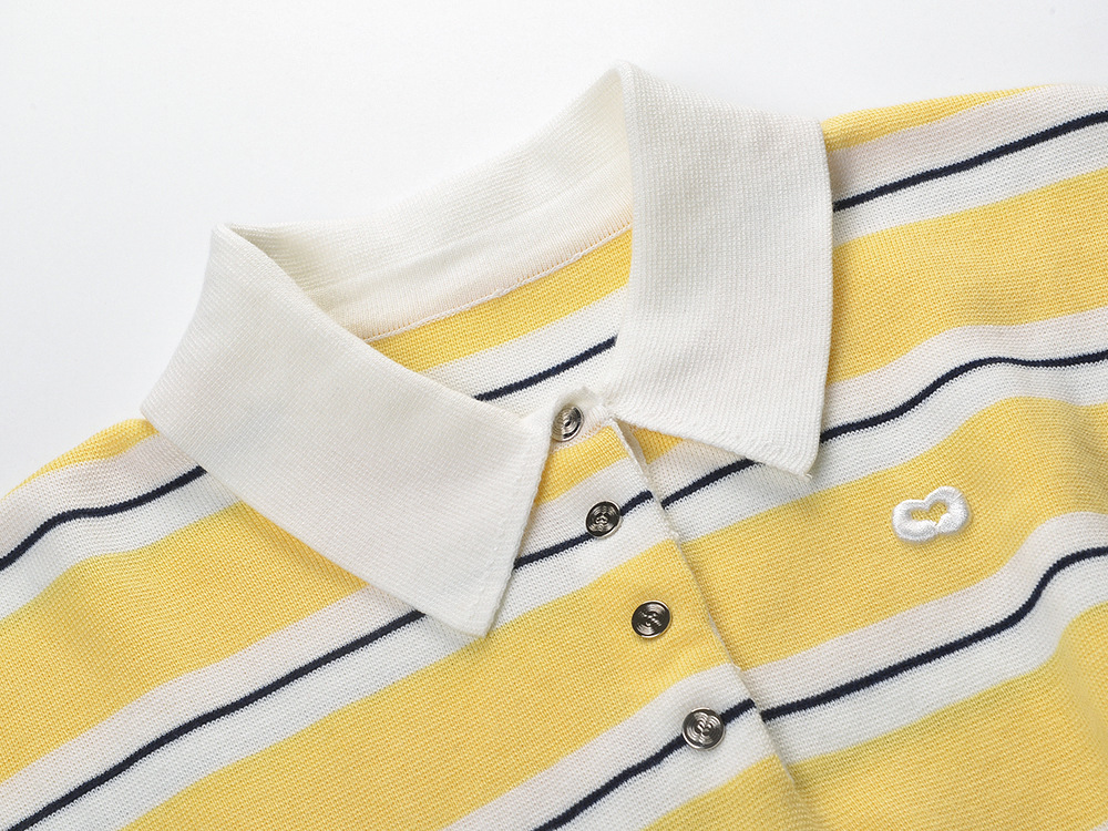 Malisse Striped Short Sleeve Polo Shirt - OWNCI Malisse Striped Short Sleeve Polo Shirt - OWNCI
