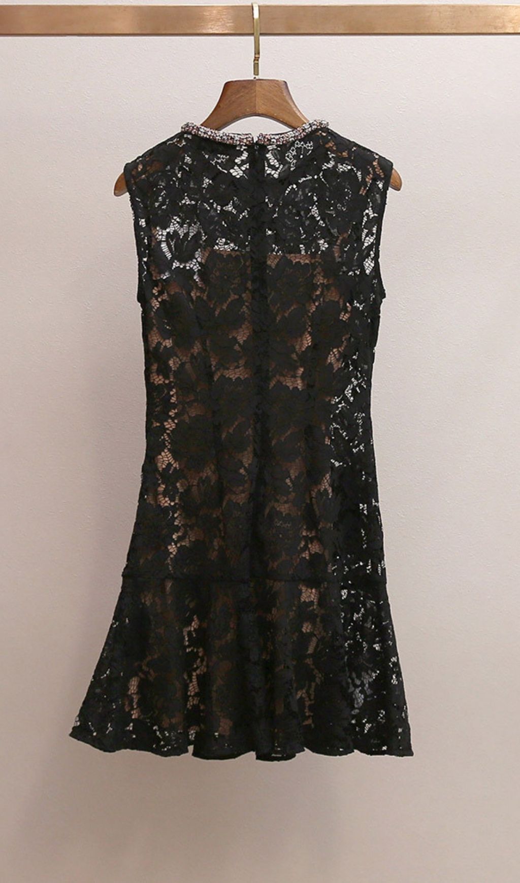 LACE CRYSTAL MINI DRESS FOR EVENING PARTY - OWNCI LACE CRYSTAL MINI DRESS FOR EVENING PARTY - OWNCI