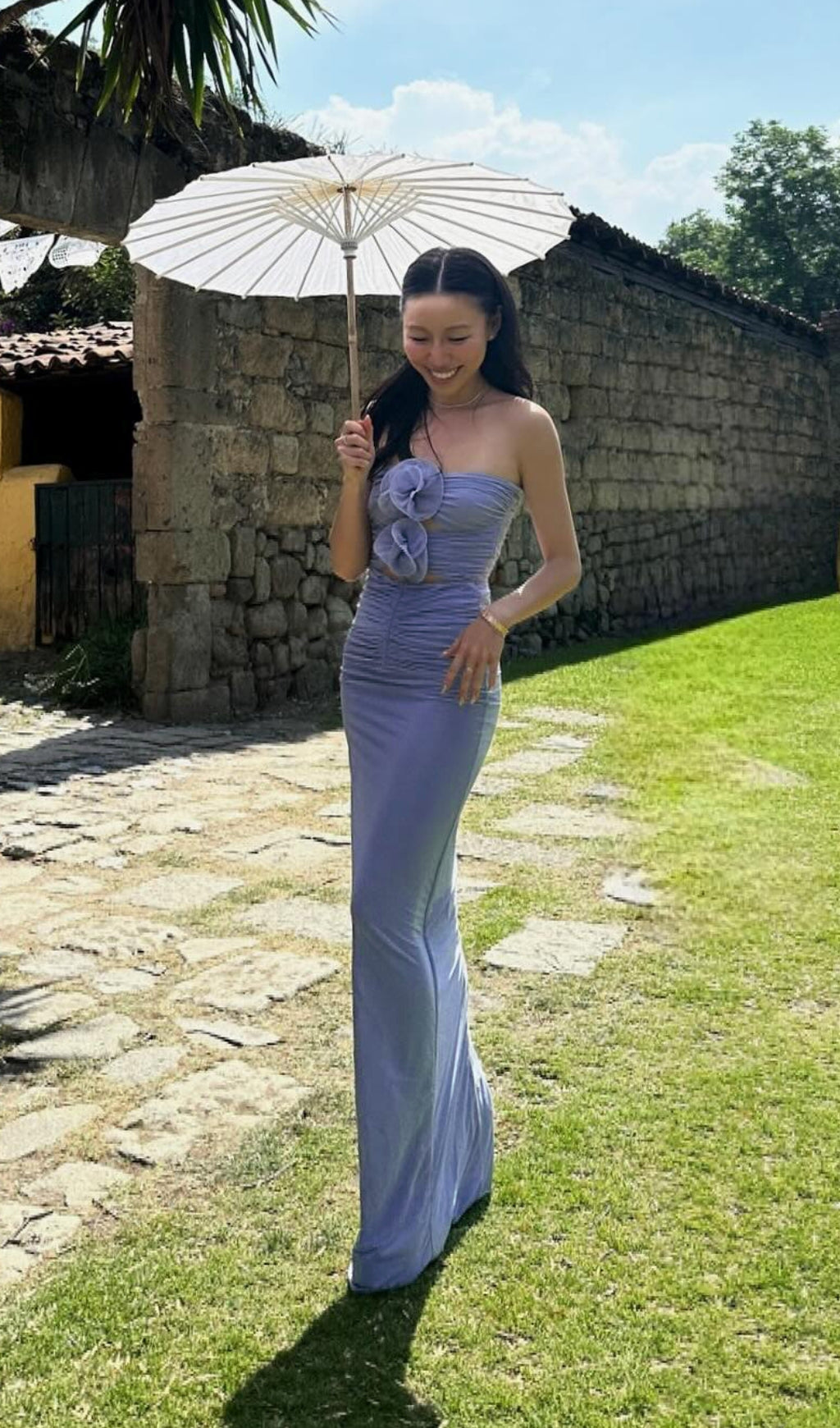 Fashionslee Women Awenasa Purple Flower Cutout Maxi Dress