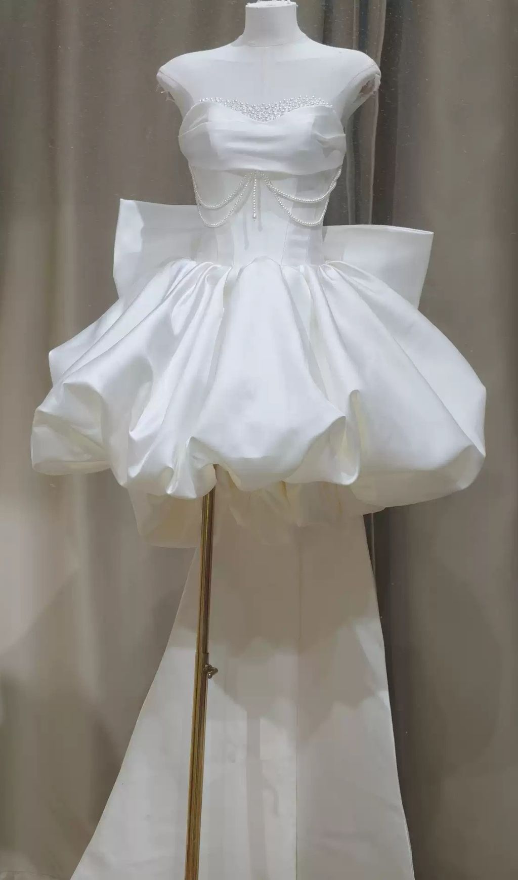 Fashionslee Women Kukana White Embellished Bow Mini Dress