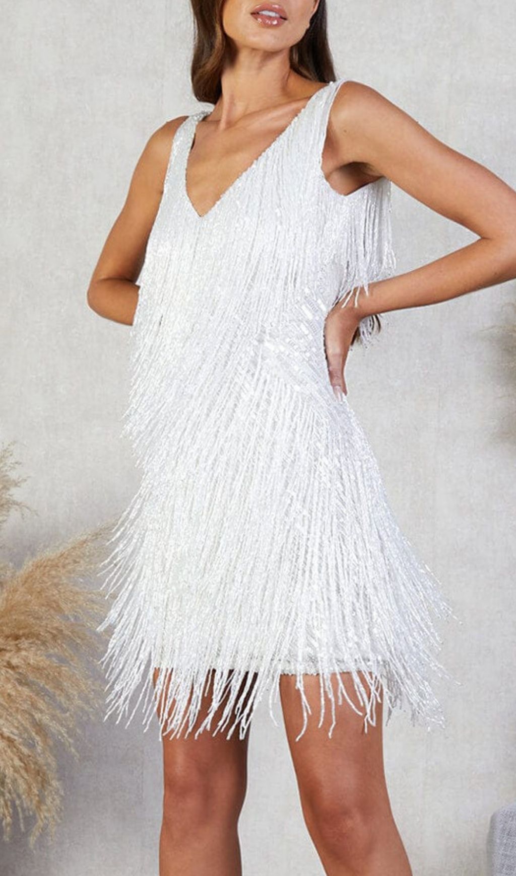 831e015ec2cc9dbb0d5e9cfa6baea81c.jpg Fashionslee Women Laniyah White Tassel Mini Dress