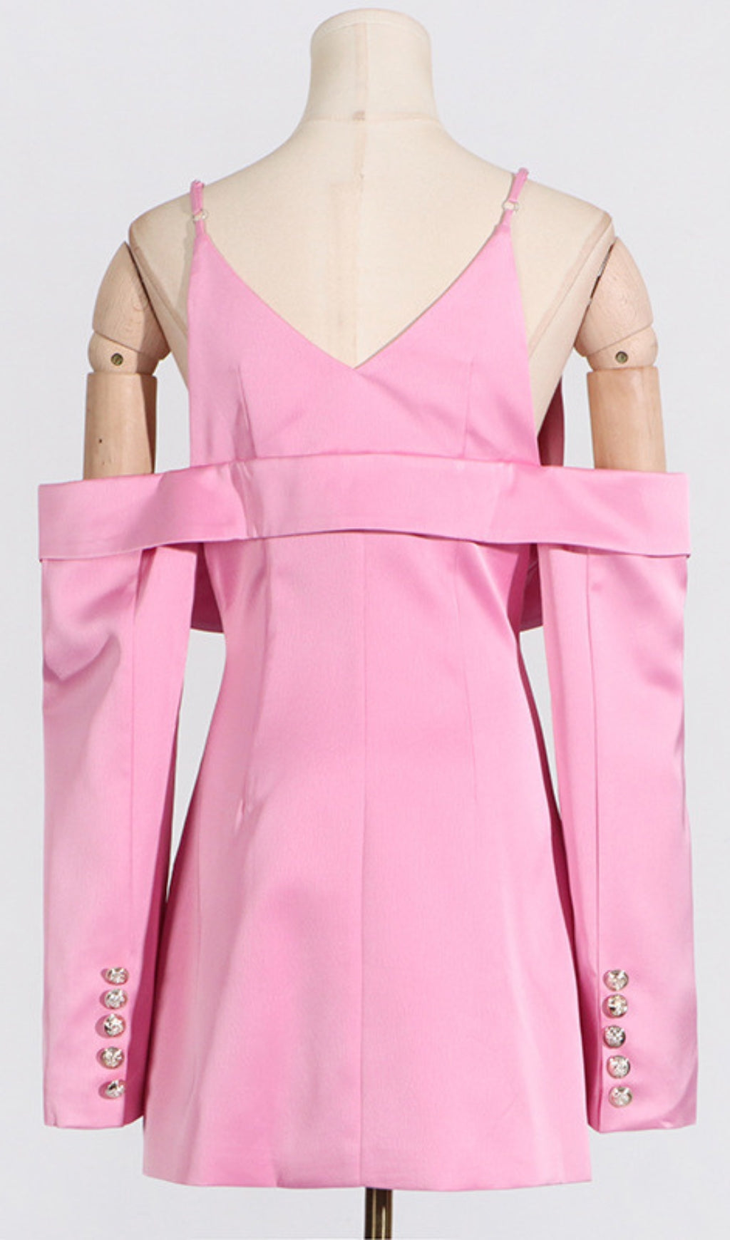 8463a352b72c2b27db986067ec54b91f.jpeg Fashionslee Women Aurera Pink Off Shoulder Mini Blazer Dress