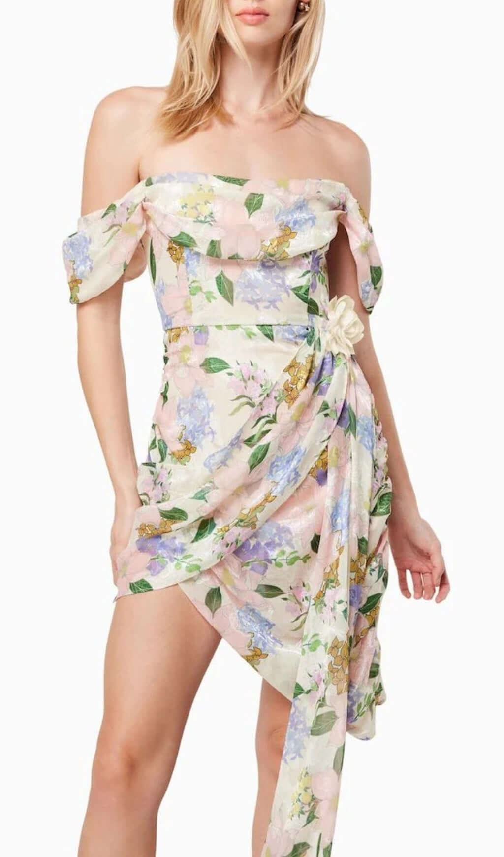 AESTHETIC OFF-SHOULDER FLORAL MINI DRESS - OWNCI AESTHETIC OFF-SHOULDER FLORAL MINI DRESS - OWNCI