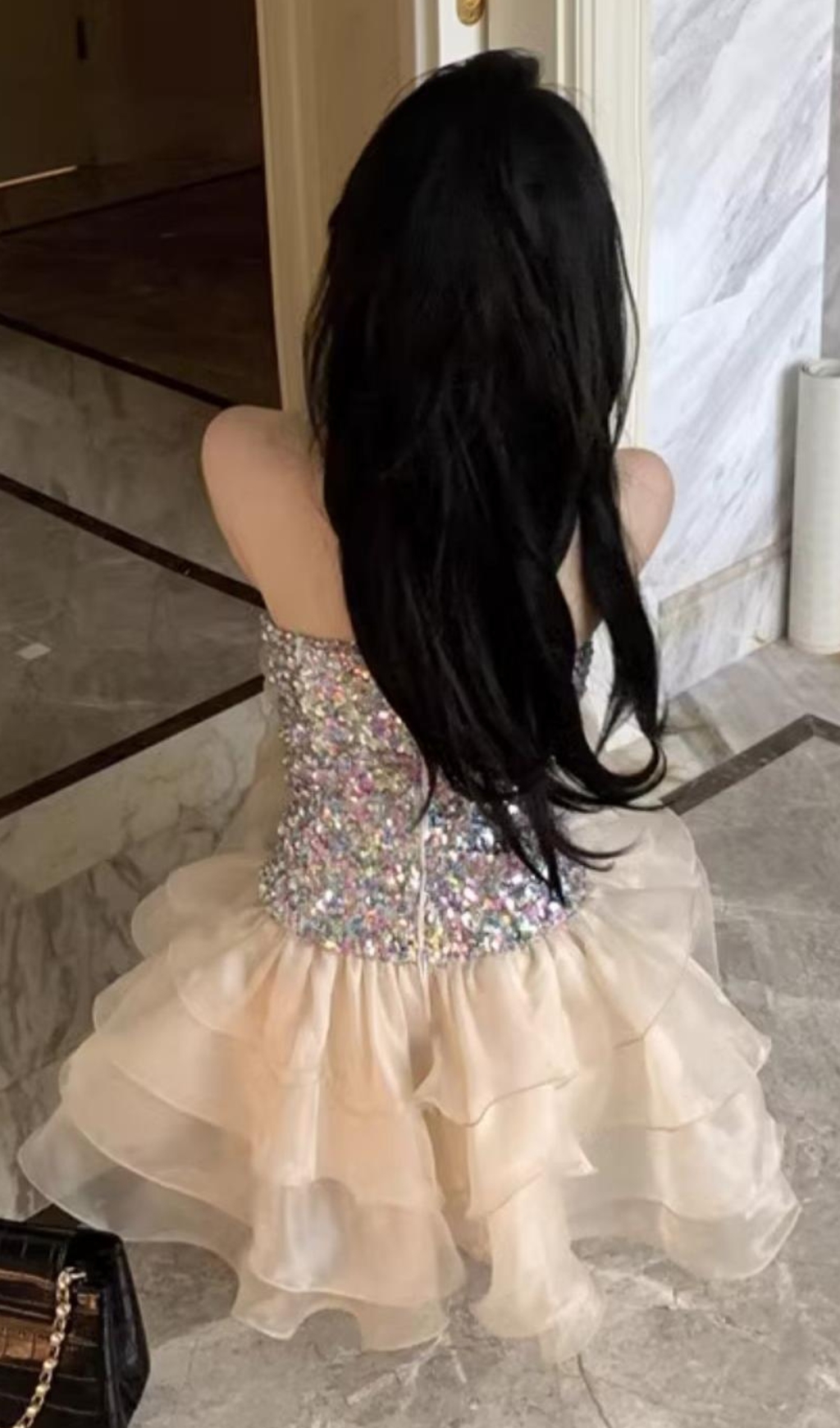 8530b97e10205a3ba89e9c111ad6c998.jpg Fashionslee Women Chimere Strapless Sequin Mini Dress