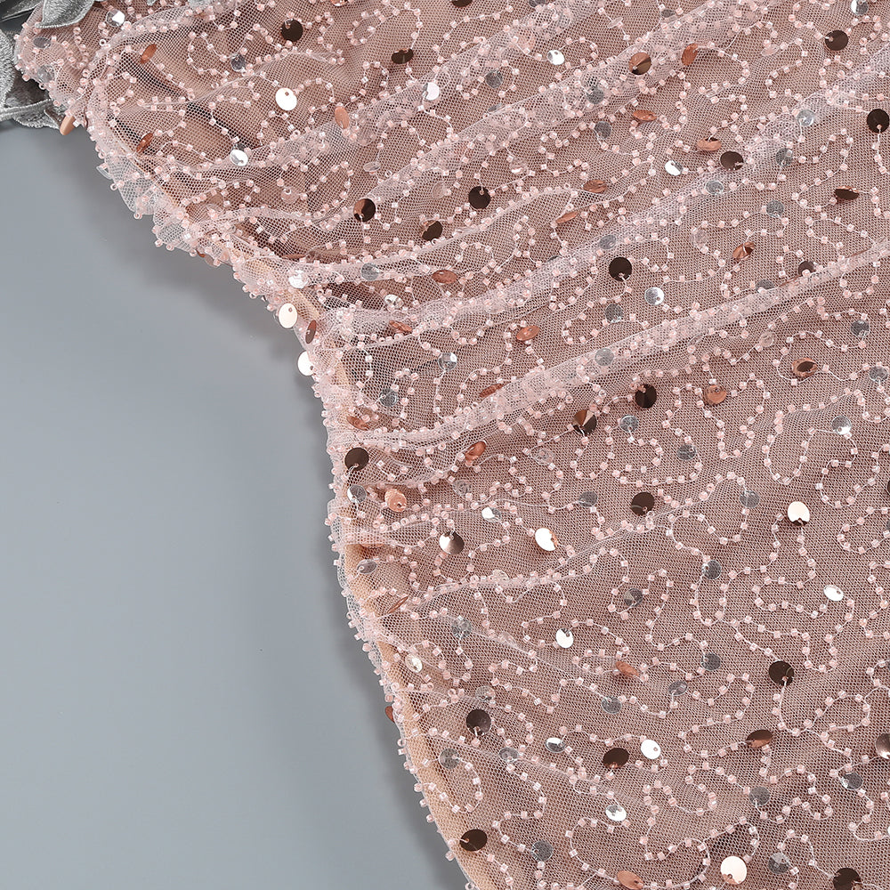 858bf28e912a408e123a059f12acf352.jpeg Fashionslee Women Avye Rose Gold Leaf Detail Sequin Maxi Dress