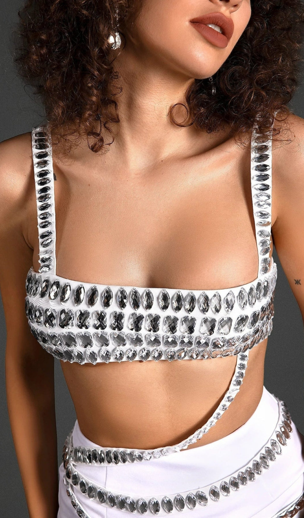 Fashionslee Women Aranza Crystal Two-Piece Set