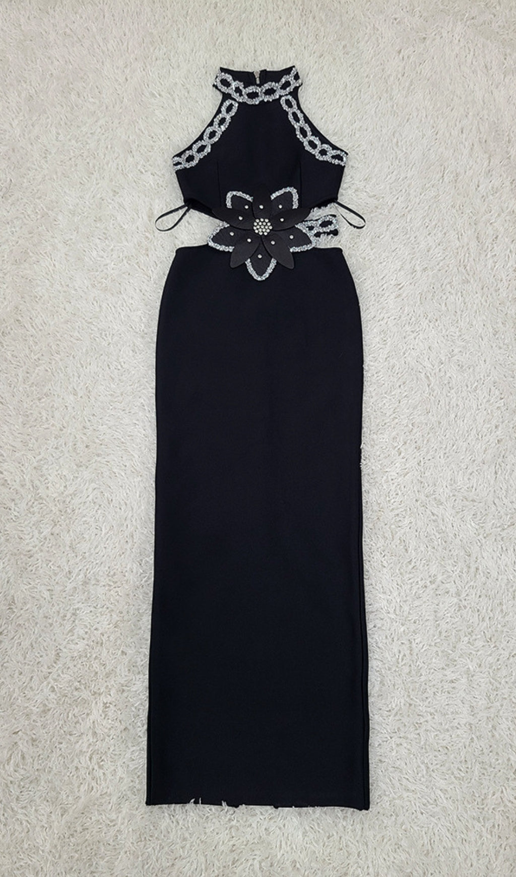 VINTAGE FLORAL CUTOUT MAXI DRESS - OWNCI VINTAGE FLORAL CUTOUT MAXI DRESS - OWNCI