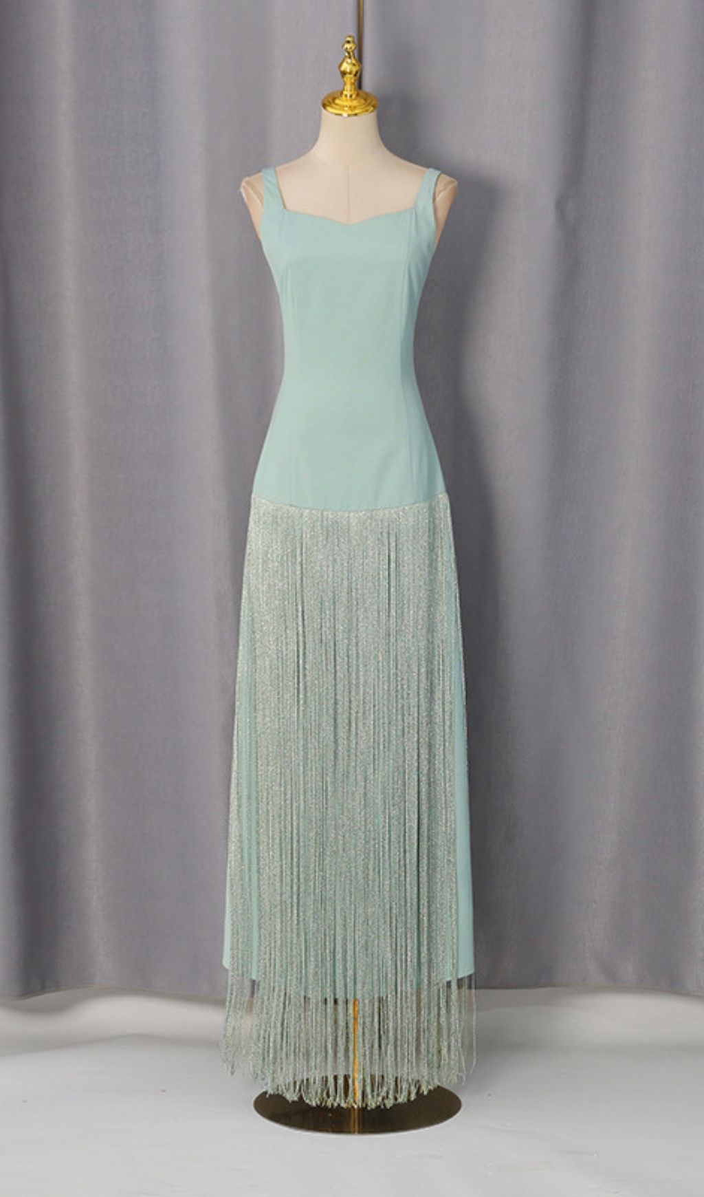 86ecd537d9002a4c090aebc2ec2f02d4.jpg Fashionslee Women Kera Green Strappy Tassel Maxi Dress
