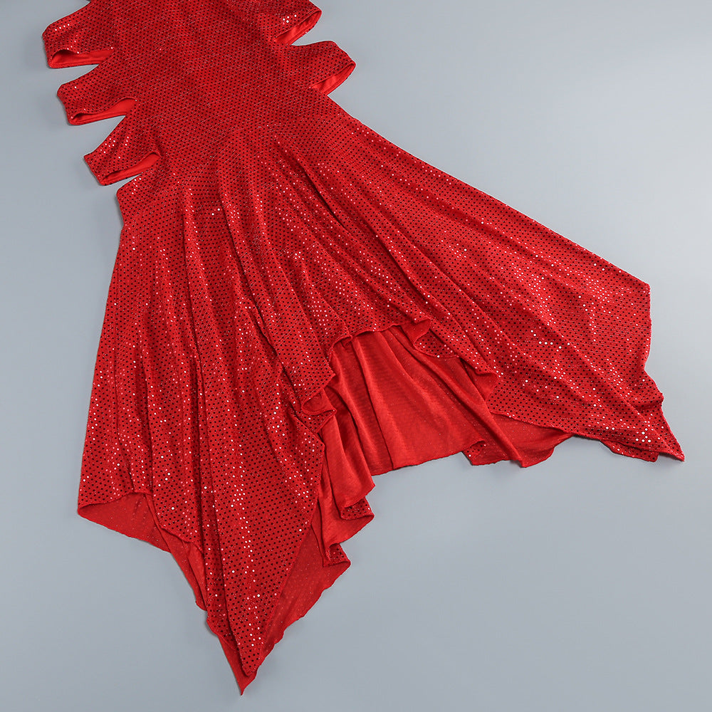 SEQUIN VIRAL CUT-OUT MAXI DRESS - OWNCI SEQUIN VIRAL CUT-OUT MAXI DRESS - OWNCI