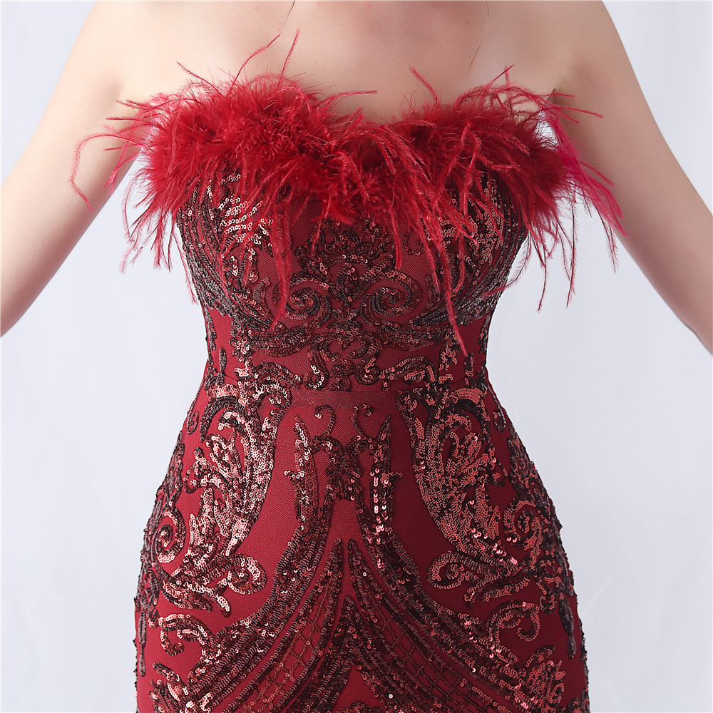 882a013df6c99c2e6beb872b7cab4aca.jpg Fashionslee Women Choire Red Sequin Feather Maxi Dress