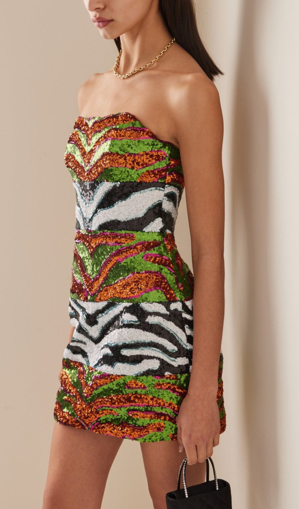892182ab28352fc377f54af10892d268.jpeg Fashionslee Women Alora Strapless Print Sequin Mini Dress