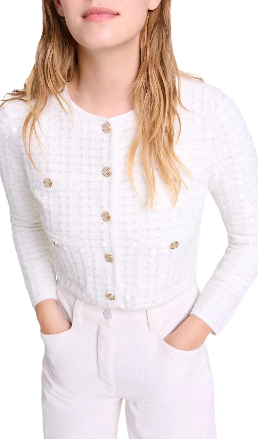 8bda00687924031d178e43868c37e88e.jpg Fashionslee Women Mirtaly Sequin Warp Knit Cardigan