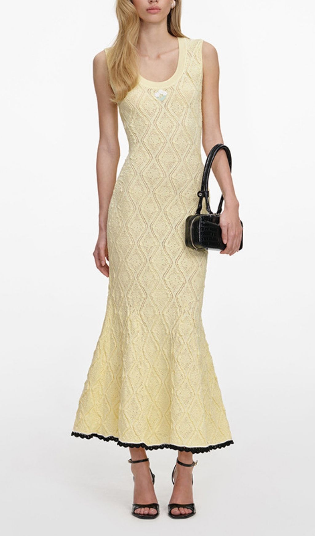 Fashionslee Women Latrisha Sleeveless Lace Trim Maxi Dress