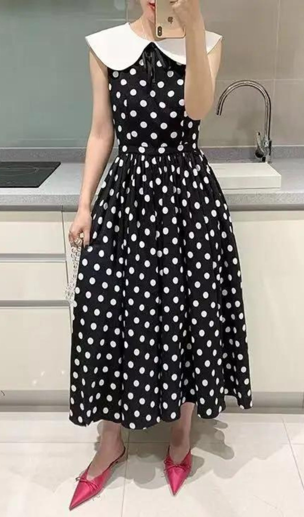 Fashionslee Women Aminali Dot Midi Dress