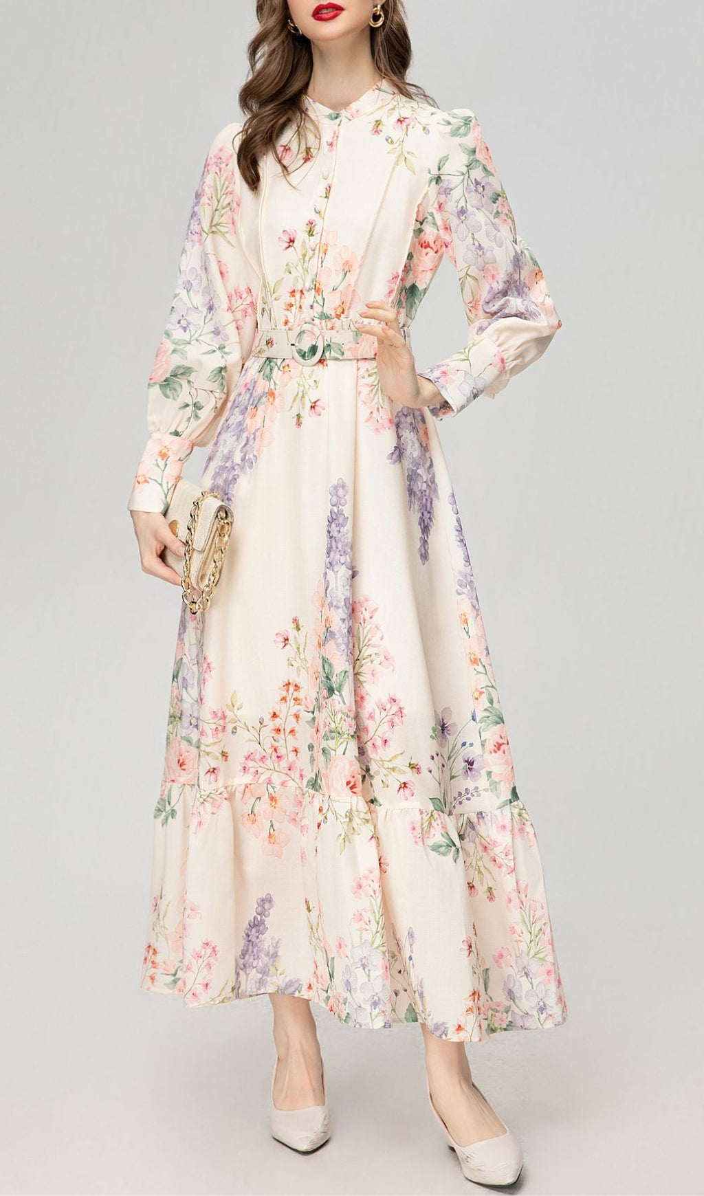 Fashionslee Women Amarine Floral Printed Maxi Dress