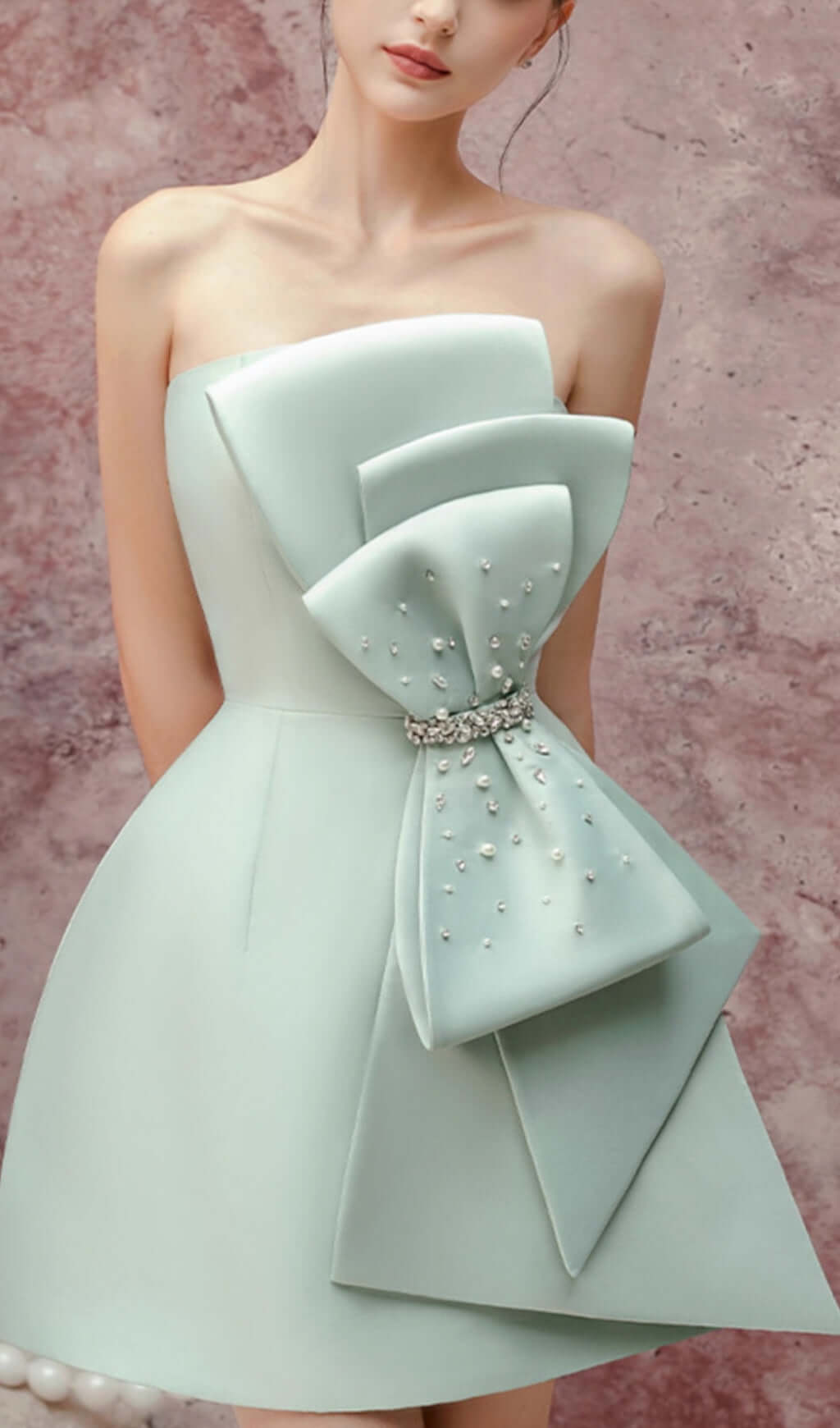 8dfa651f928a18cc802d274f05755947.jpeg Fashionslee Women Arihi Mint Bow Mini Dress