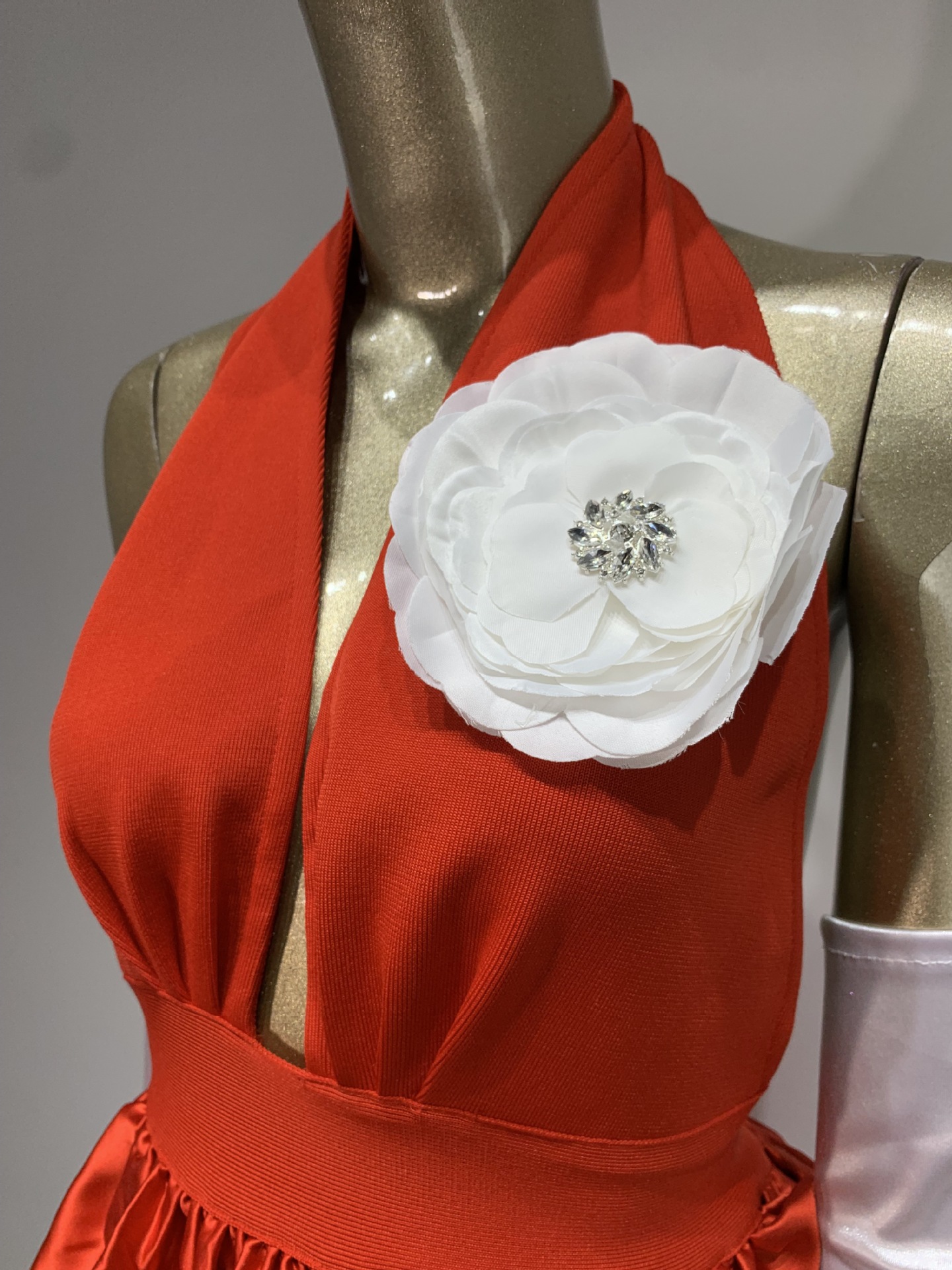 8fc05aa2a85a1681dde921af9d851754.jpg Fashionslee Women Clor Red Halter Flower Bandage Maxi Dress