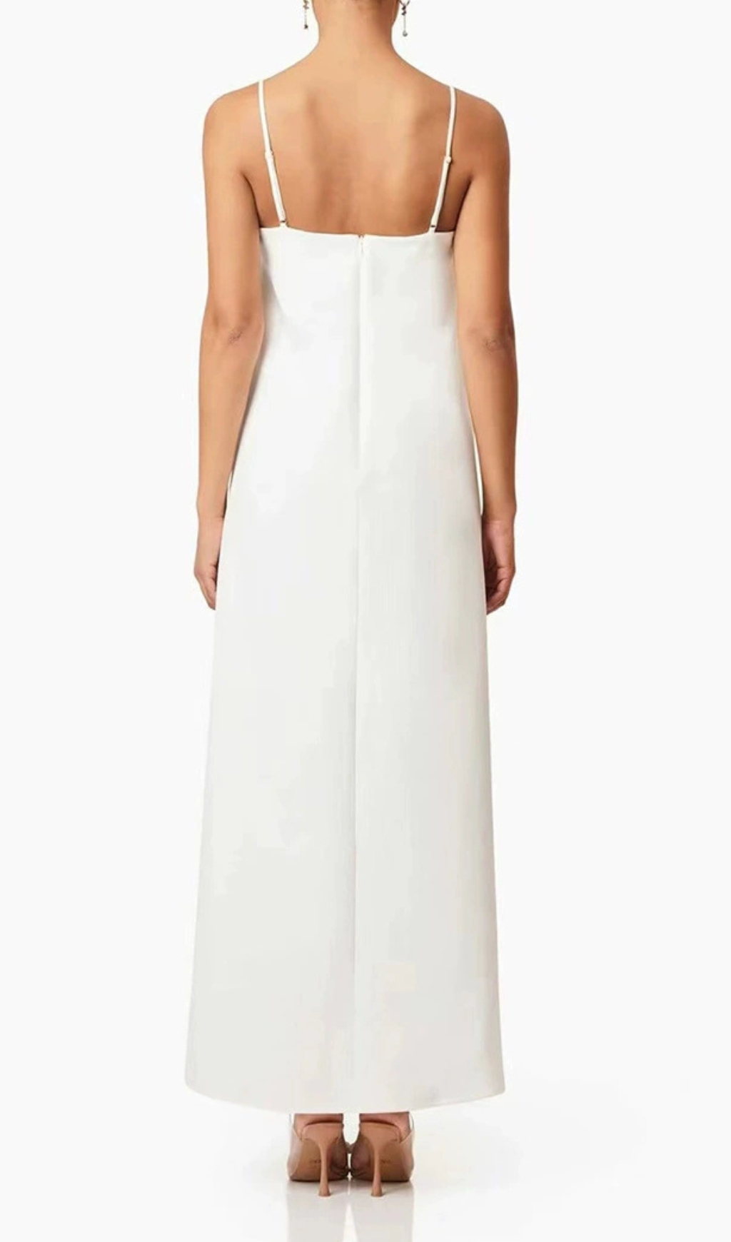 Fashionslee Women Erica White Strappy Flower Maxi Dress