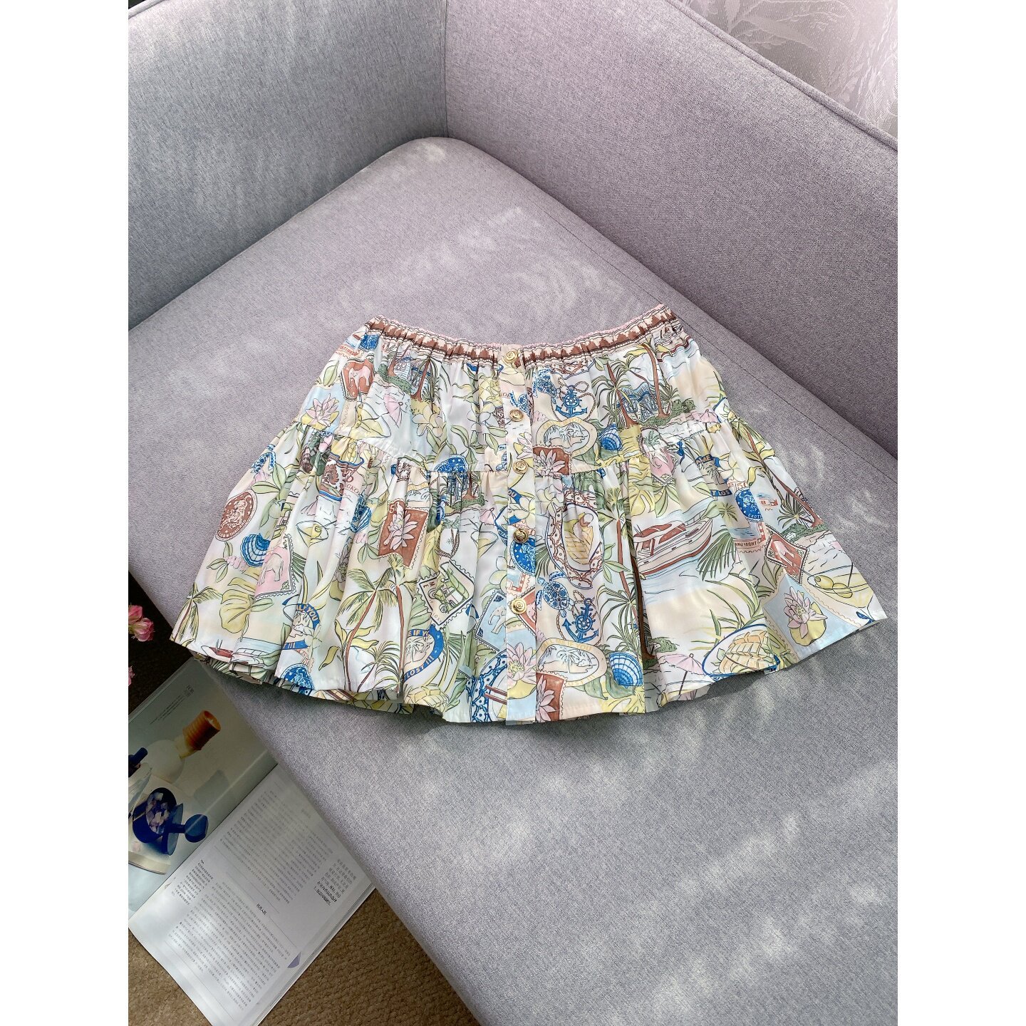 Fashionslee Women Printed Ruffled Skirt