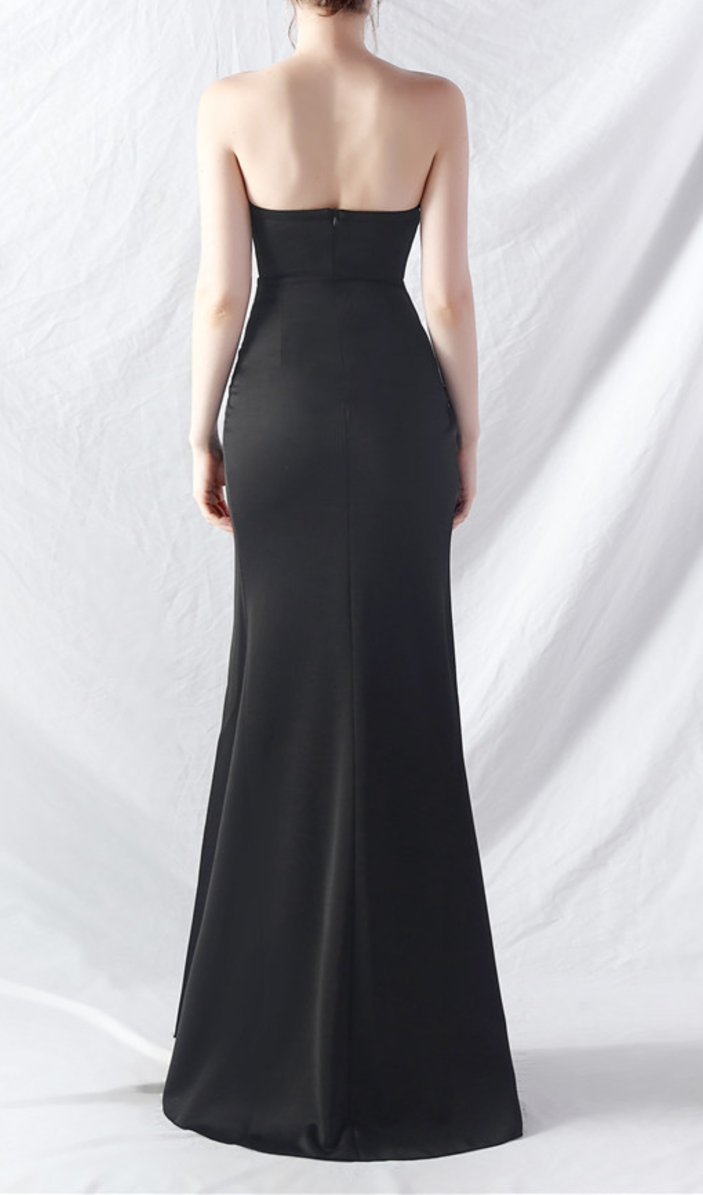 Fashionslee Women Chizue Black Strapless Corset Split Maxi Dress