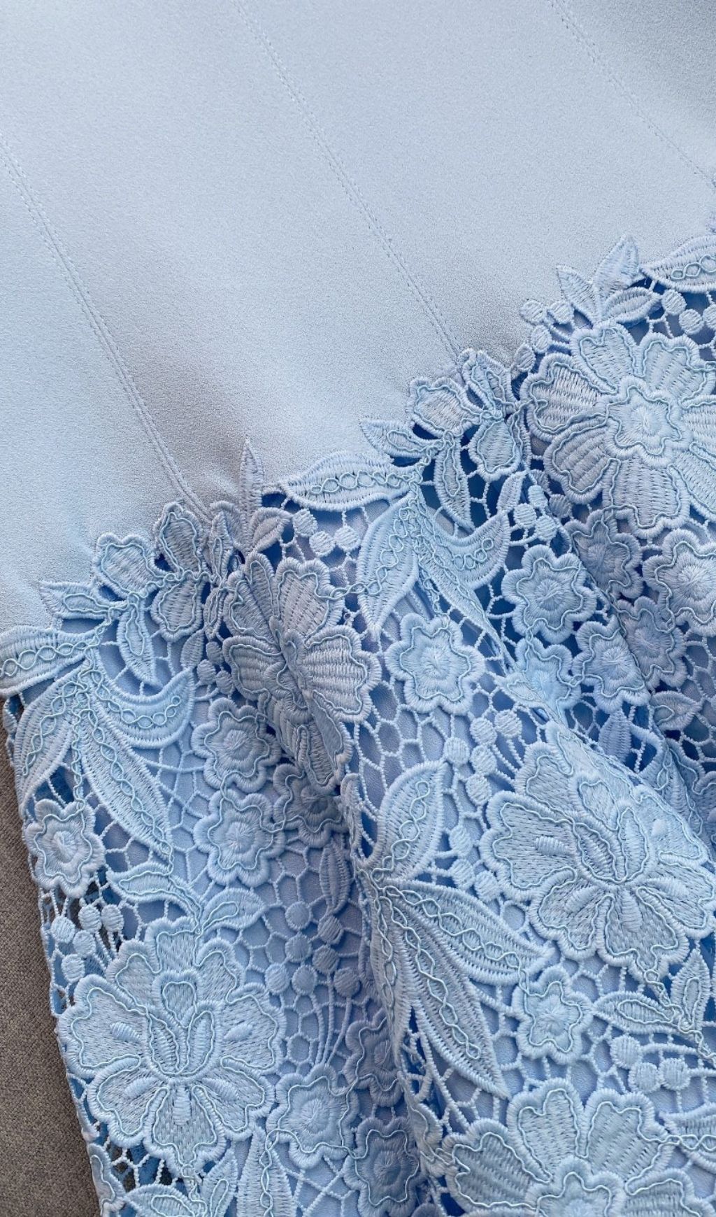 9224fc8dded0ce8ee37f05bd029ebb07.jpg Fashionslee Women Crepe Lace Mini Dress - Blue