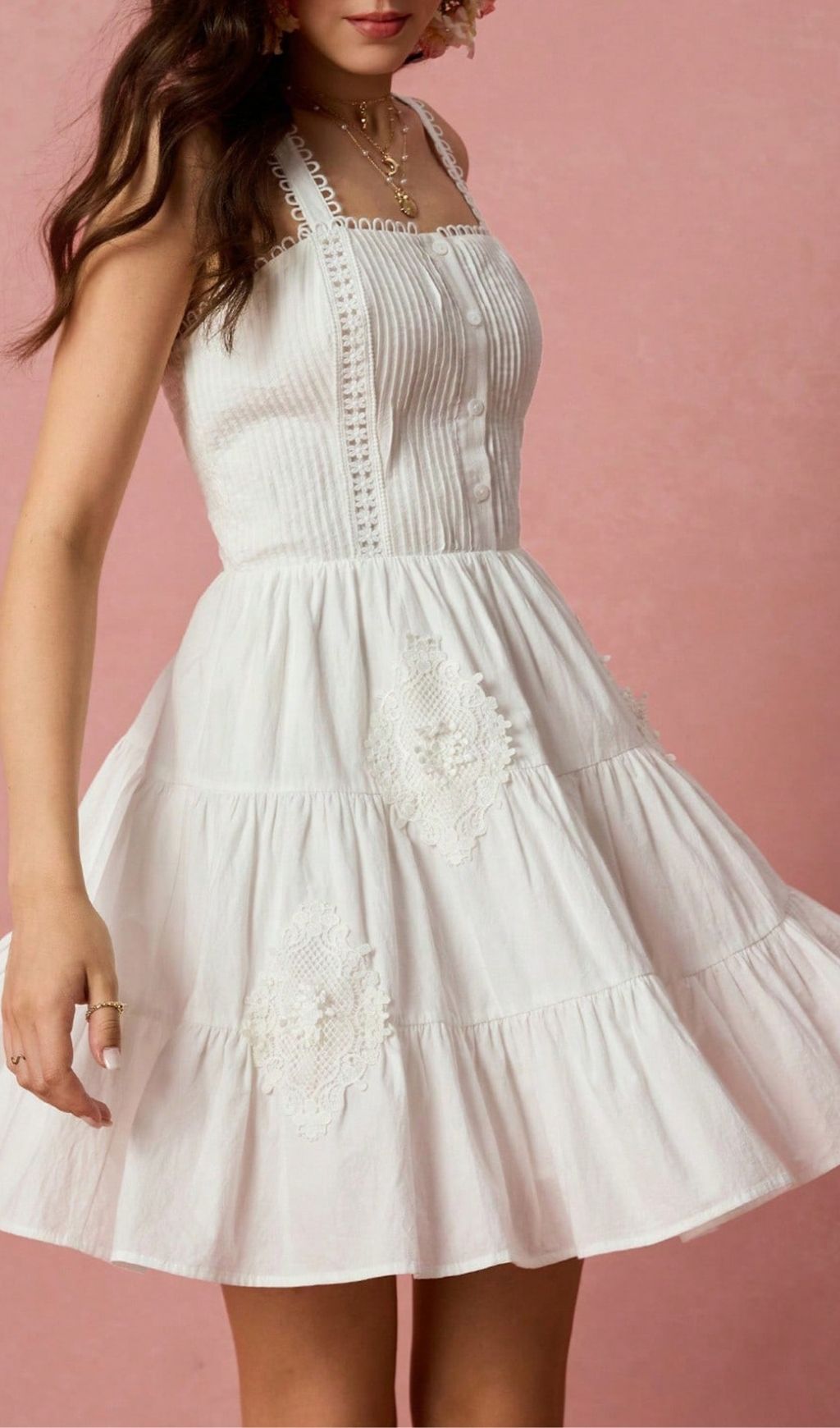 925a7ed21c44a1a5369927d78ddf631e.jpg Fashionslee Women Landy White Pleated Mini Dress