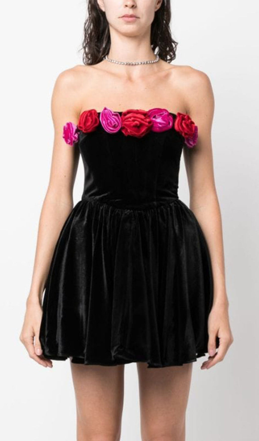 Fashionslee Women Aibhilin Flower Embellished Velvet Dress