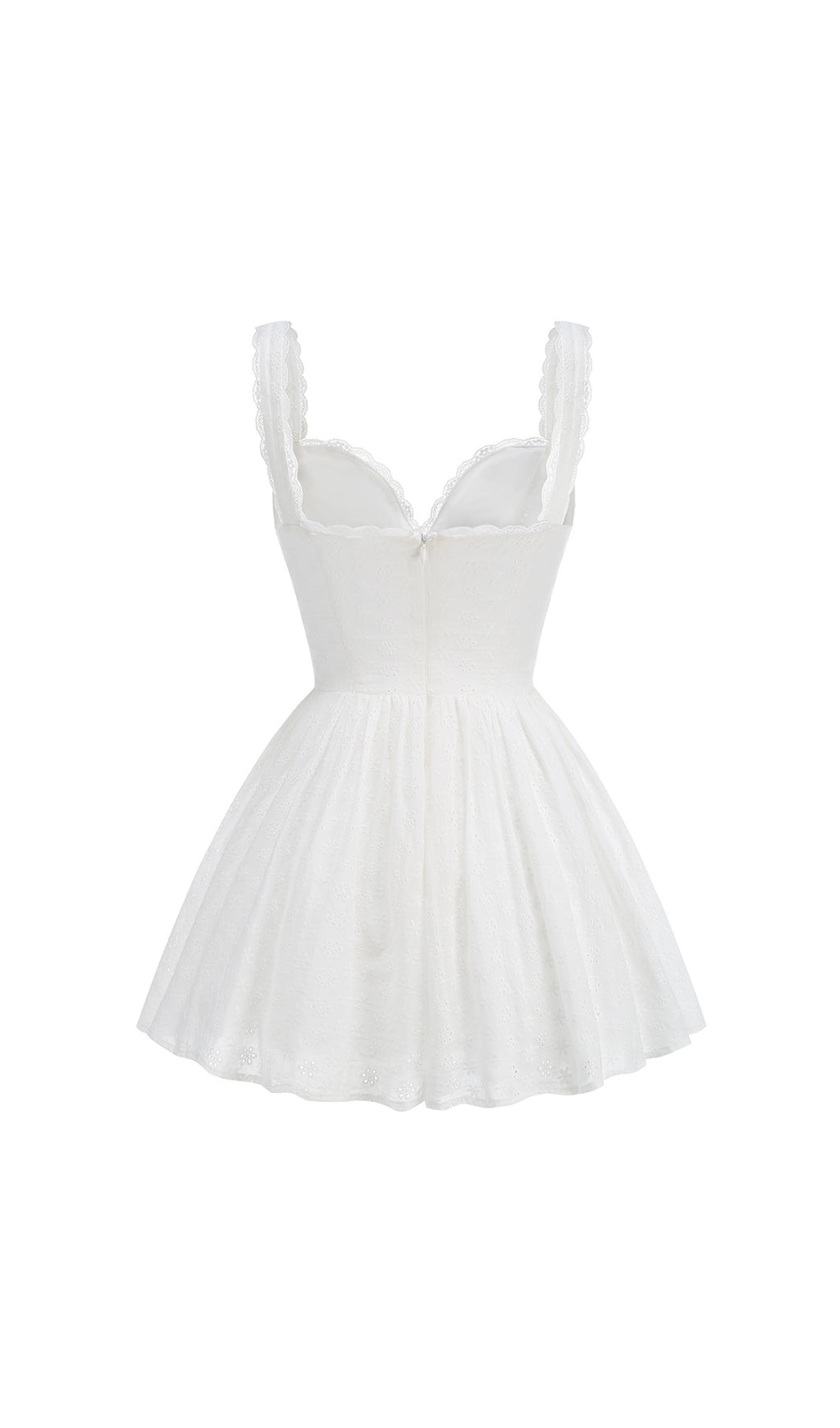 TRENDING WHITE V-NECK MINI DRESS - OWNCI