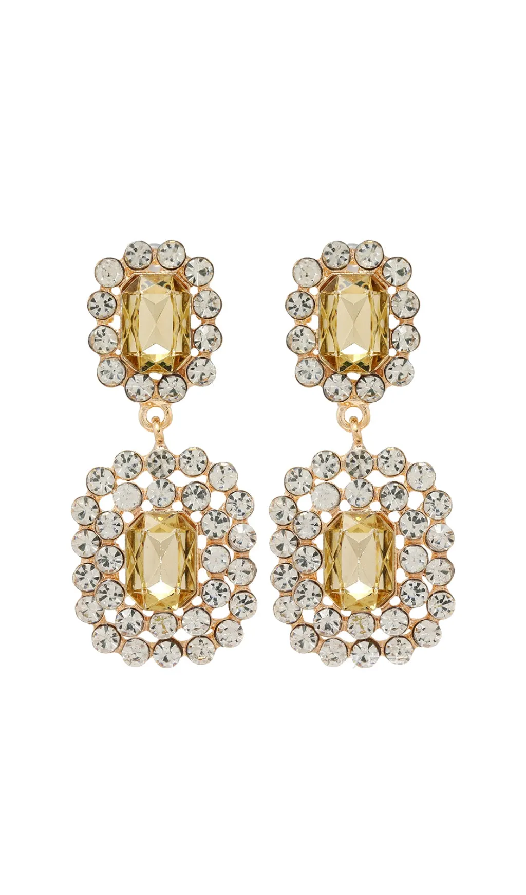 CHAMPAGNE RHINESTONE DROP EARRINGS - VIRAL AESTHETIC