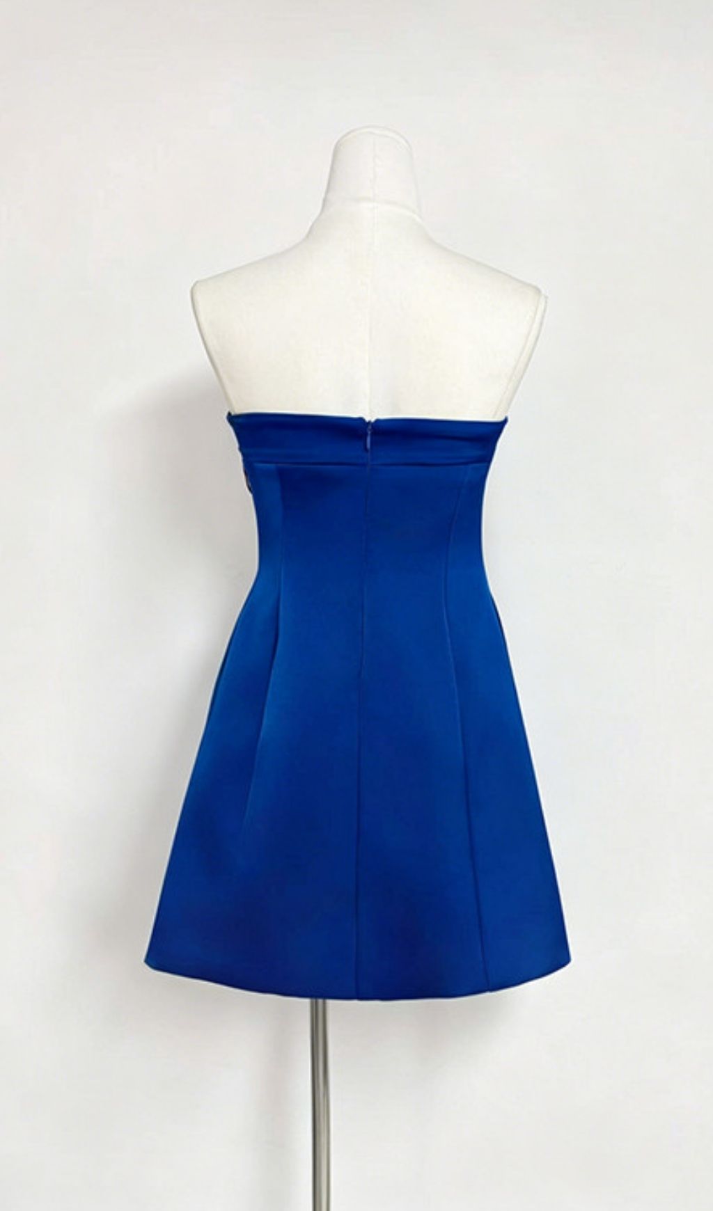 Fashionslee Women Lailah Blue Strapless Flower Mini Dress
