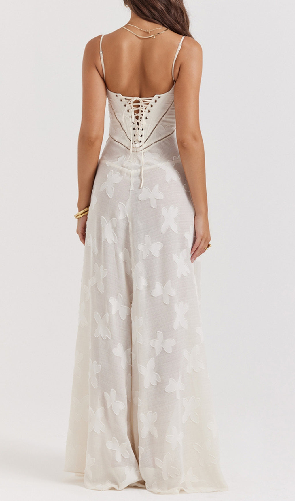Fashionslee Women Billie Floral Lace Back Maxi Dress