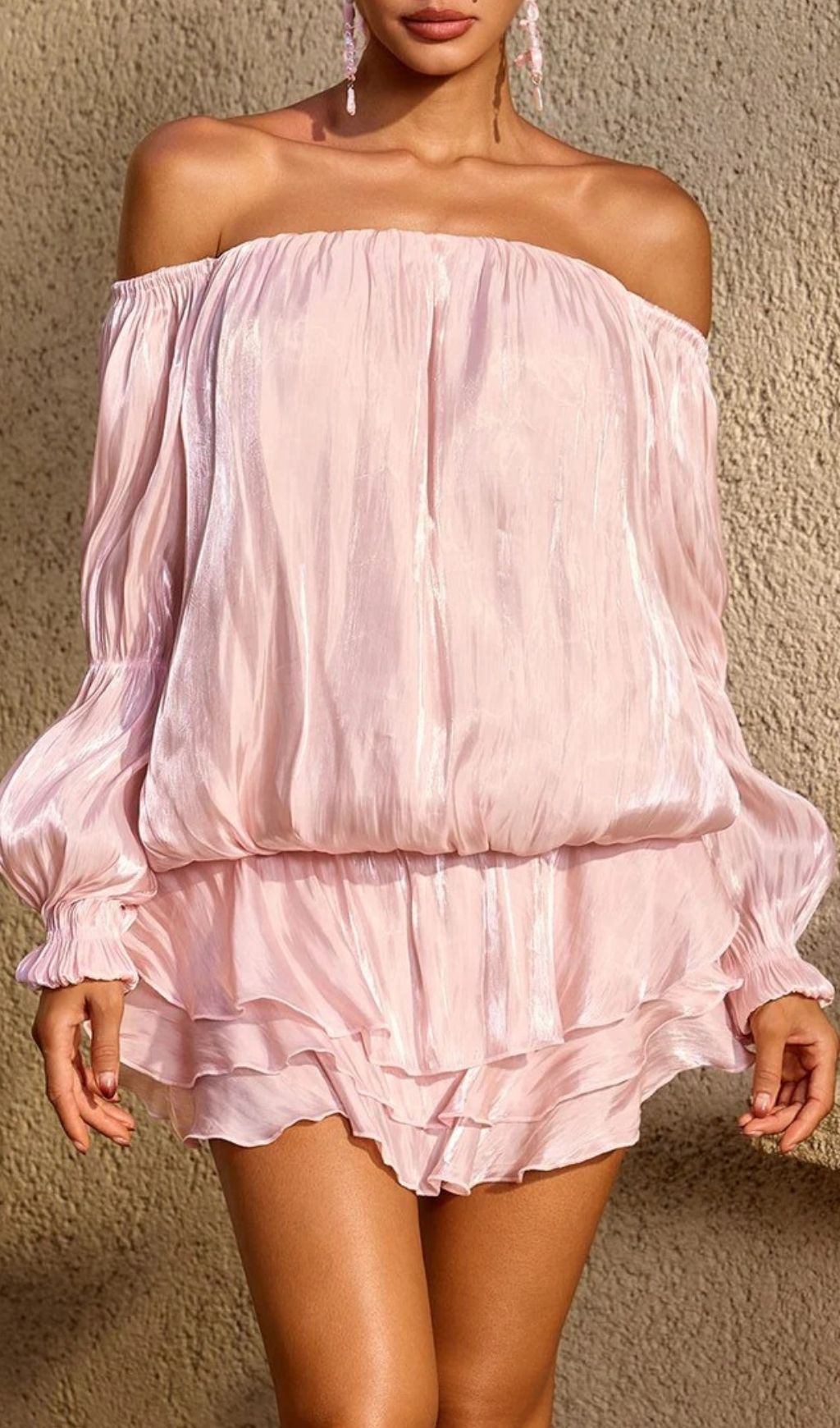 Fashionslee Women Ryndoric Off Shoulder Ruffle Mini Dress