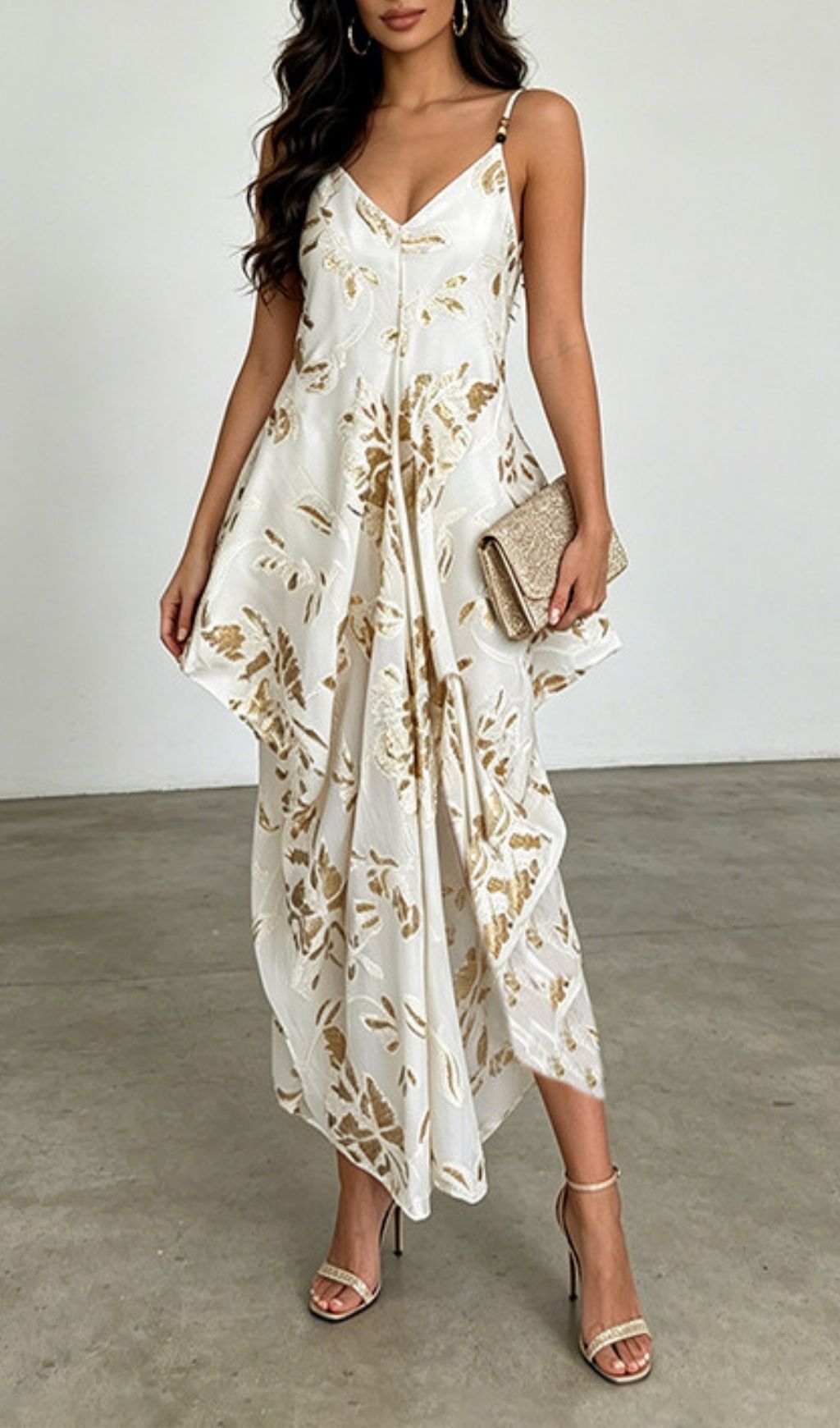 96475df1e458fe5a3727005d21f98724.jpg Fashionslee Women Lauren Strappy V-Neck Printed Maxi Dress
