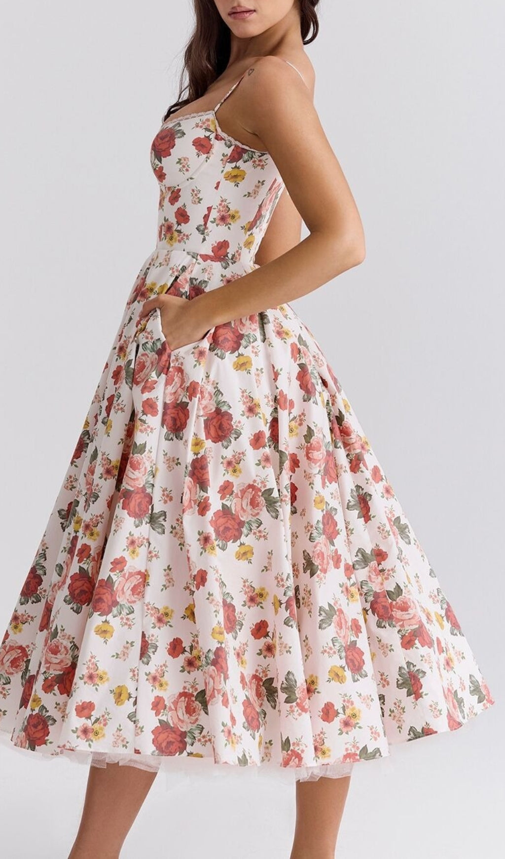 96bfb621dd7cdf52c49860f22f10e7d6.jpeg Fashionslee Women Aqua Rose Print Tulle Midi Dress