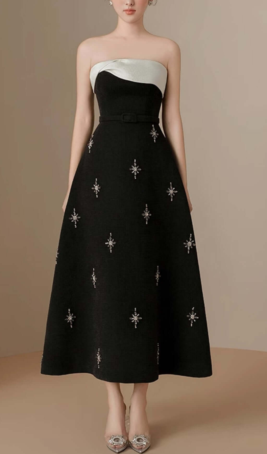 Fashionslee Women Arilla Strapless Embellished Midi Dress