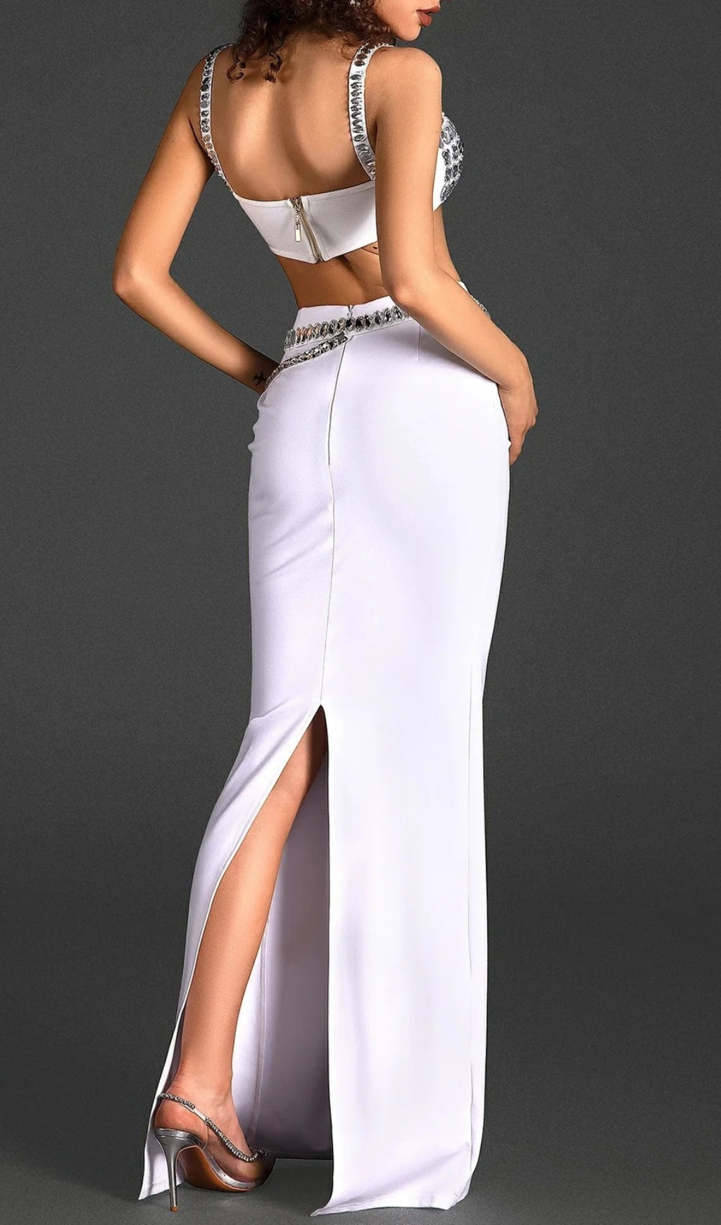Fashionslee Women Aranza Crystal Two-Piece Set