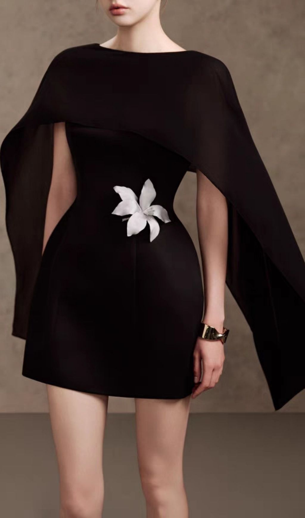 Fashionslee Women Kenya Flower Mini Dress With Shawl