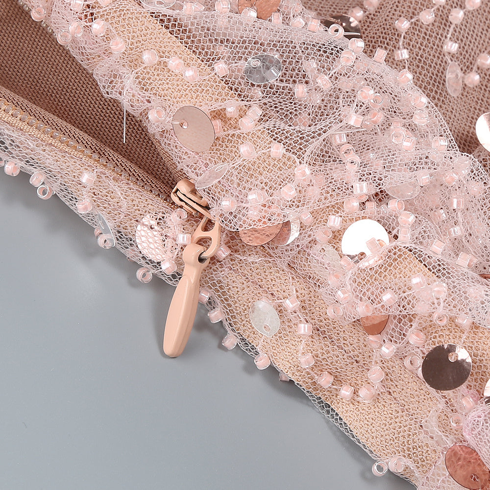 9a60f9e72e24256c1cca0e75d2cb2785.jpeg Fashionslee Women Avye Rose Gold Leaf Detail Sequin Maxi Dress