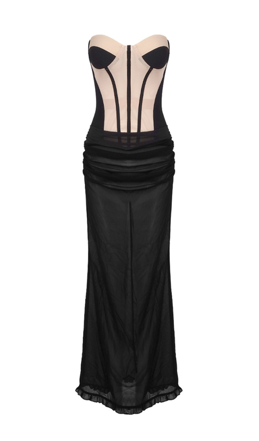 Fashionslee Women Aliyya Black Corset Two-Piece Suit