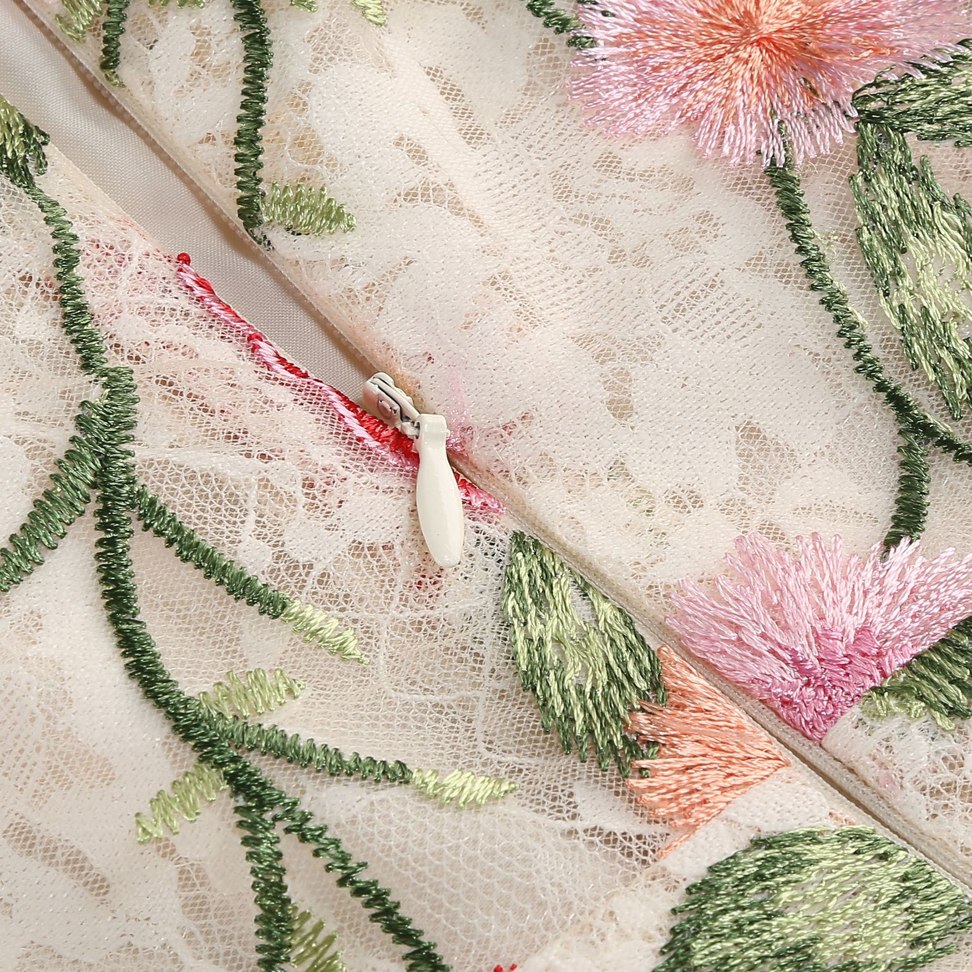 Fashionslee Women Lateefah Strapless Flower Embroidery Maxi Dress