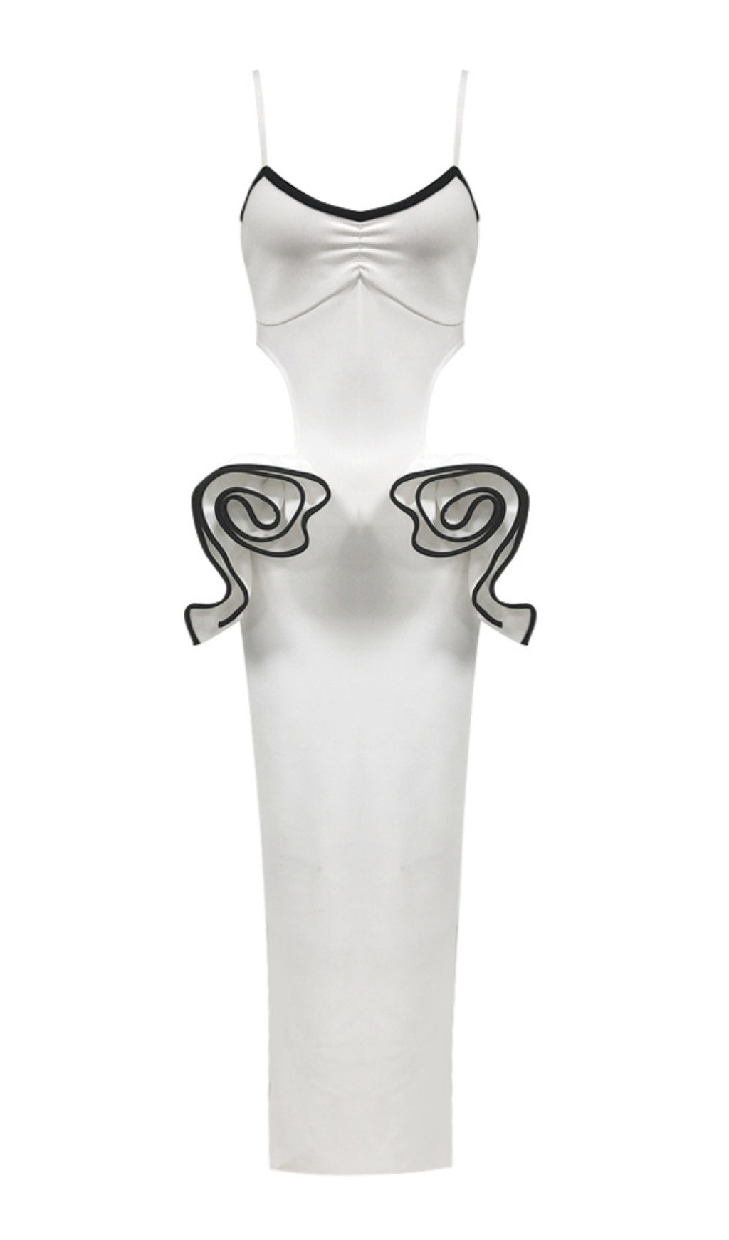 Fashionslee Women Bernadette White Flower Cutout Bandage Maxi Dress
