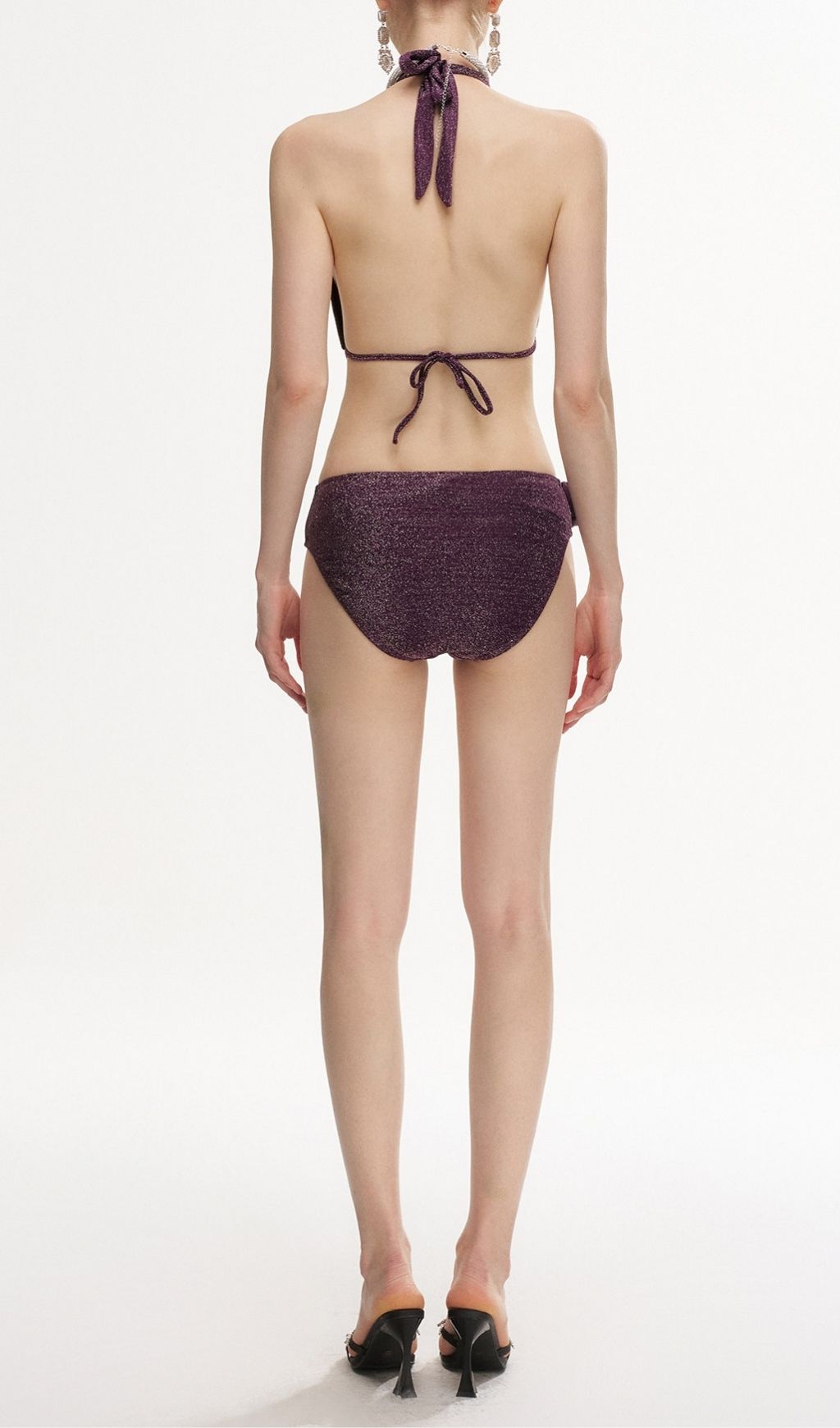 Fashionslee Women LaTavia Purple Halter Flower One-Piece Swimsuit