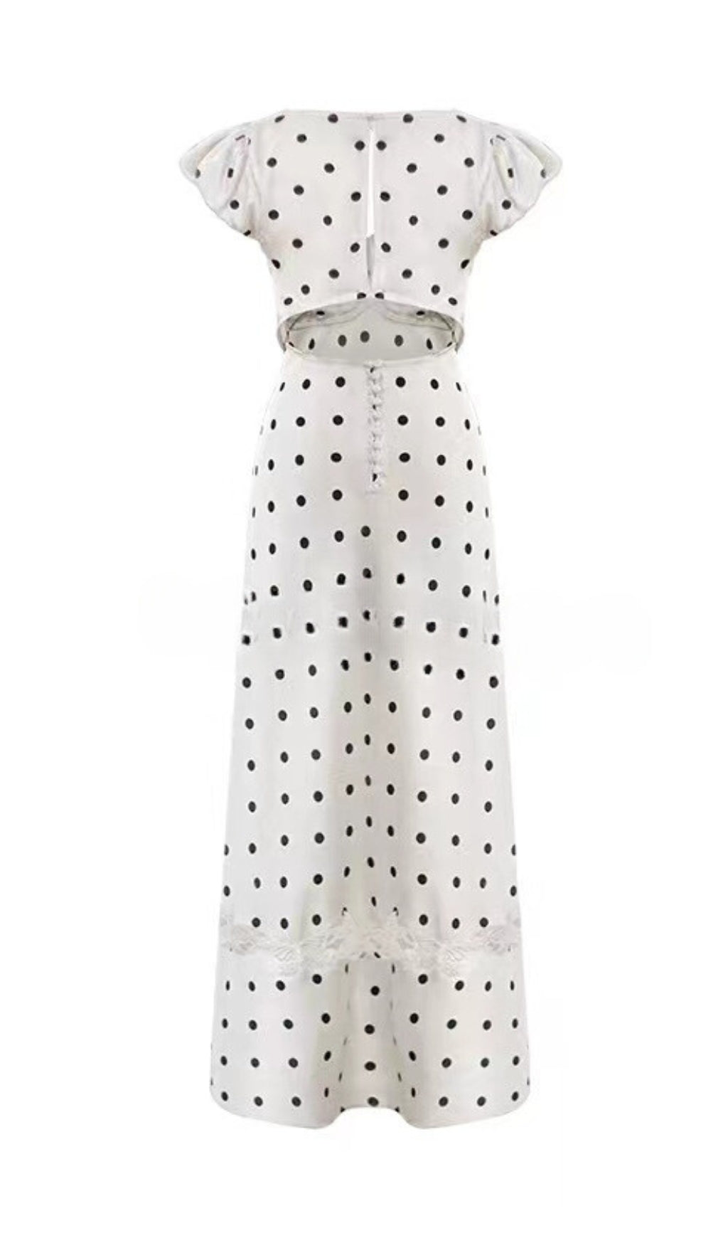 Fashionslee Women Alani Polka Dot Cutout Maxi Dress