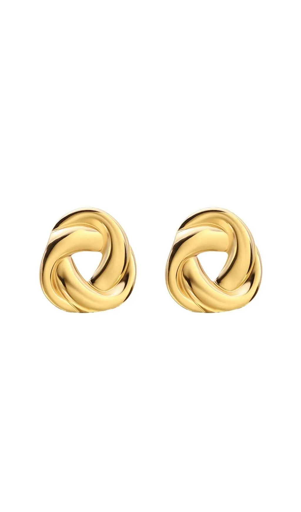 SMALL KNOT EARRINGS FOR PARTY GOLD HOOP STUDS