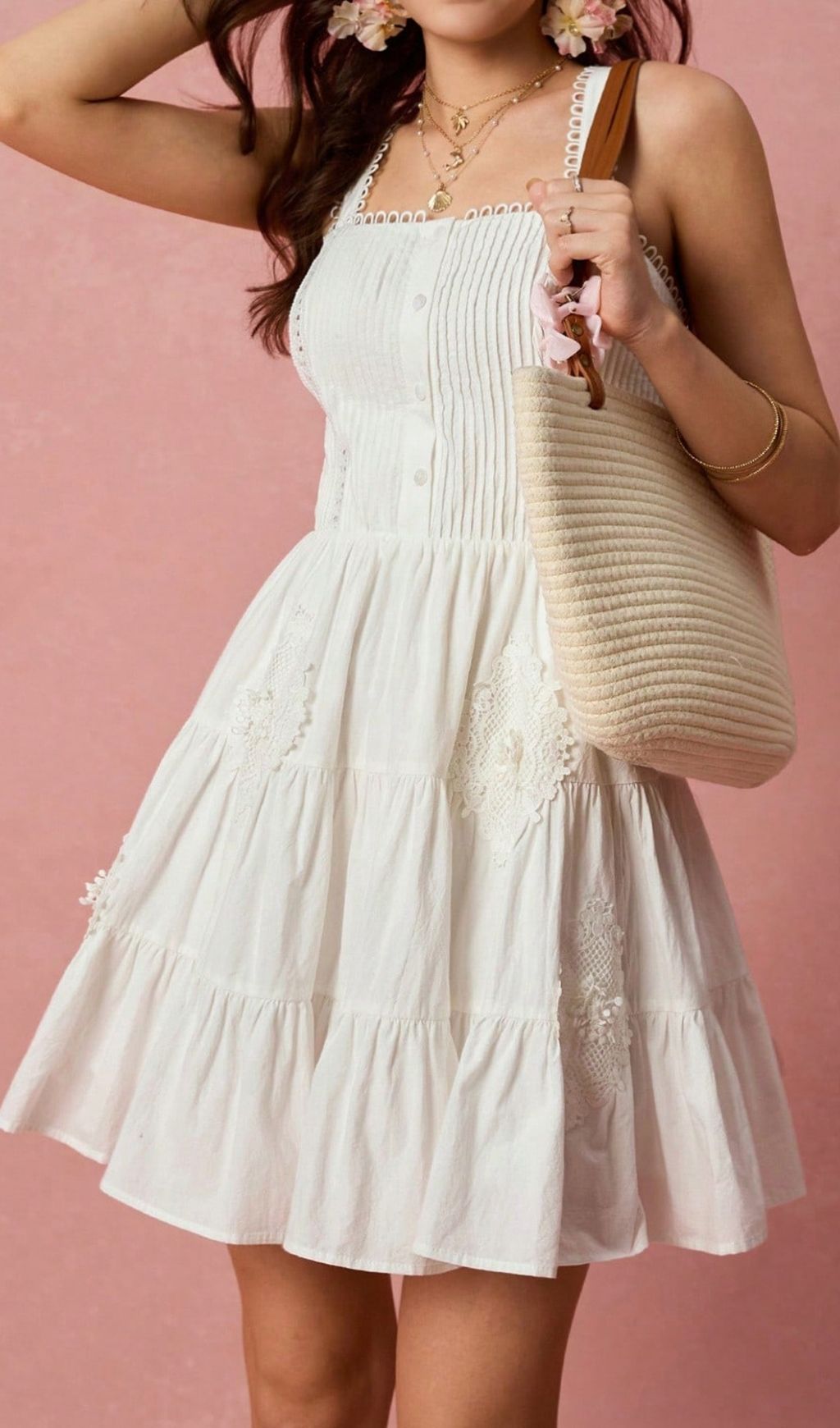 a001684af29942cd95dd1876fa46138f.jpg Fashionslee Women Landy White Pleated Mini Dress