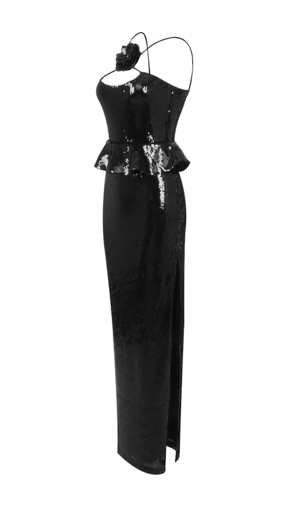 a45270d7bdeeb2d06df41ff837f6be0a.jpg Fashionslee Women Citlali Black Flower Sequin Maxi Dress