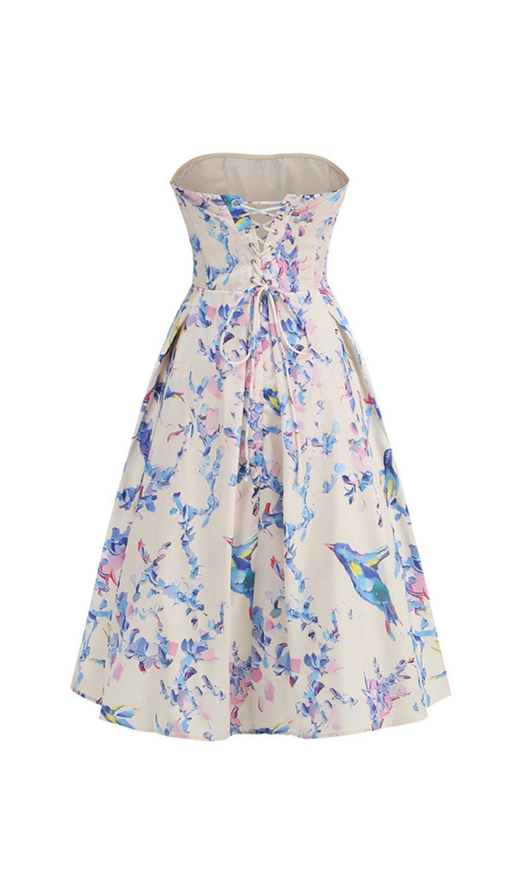 Fashionslee Women Bona Strapless Floral Corset A Line Midi Dress