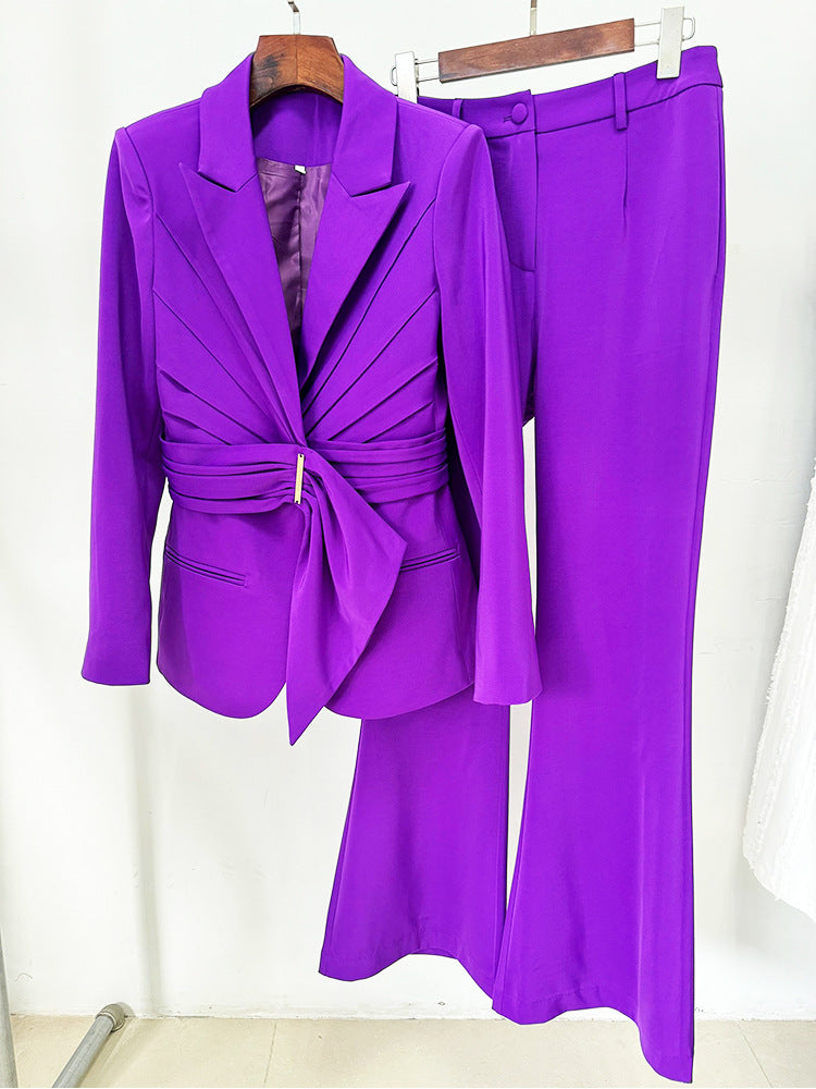 TRENDING PURPLE BELTED BLAZER SUIT - OWNCI TRENDING PURPLE BELTED BLAZER SUIT - OWNCI